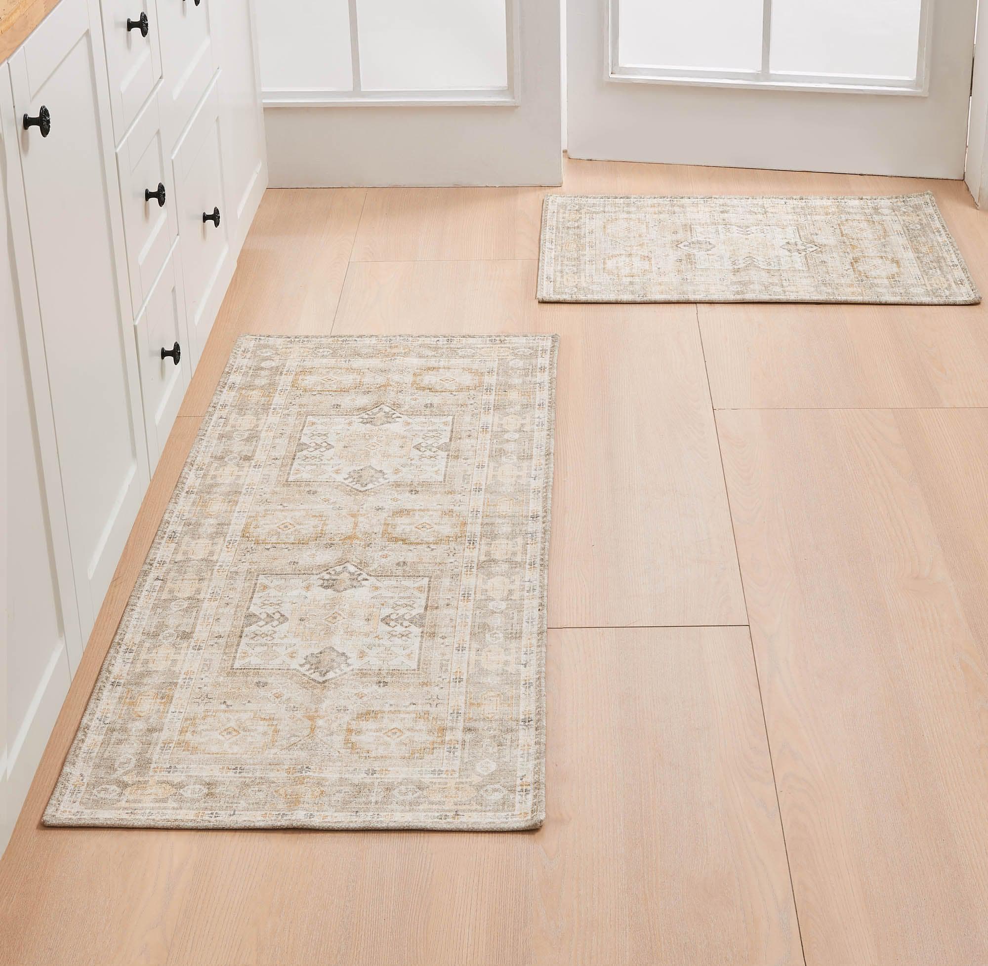 Medallion Machine Washable Accent Area Rug & Runner 2 Pack - Nava Collection - Best Buy Furniture