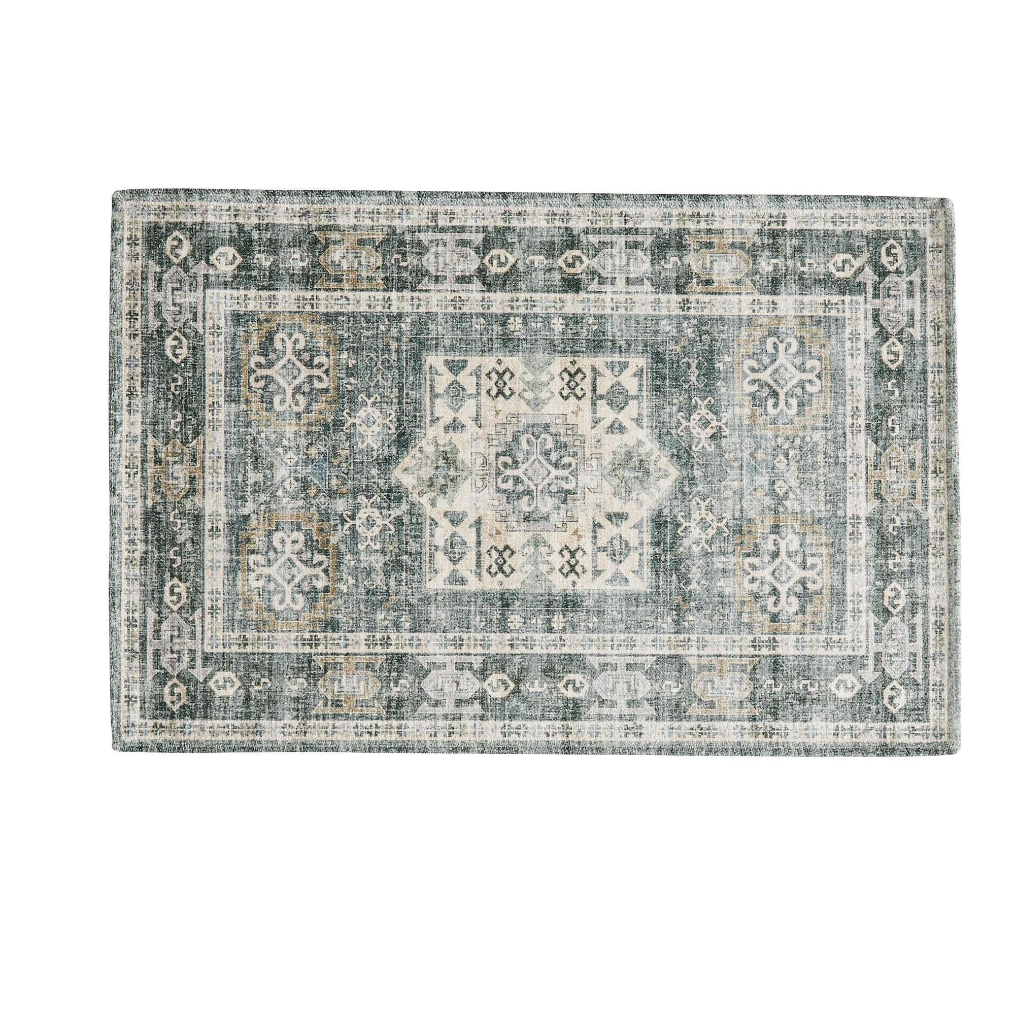 Medallion Machine Washable Accent Area Rug 3' x 5' - Nava Collection - Best Buy Furniture