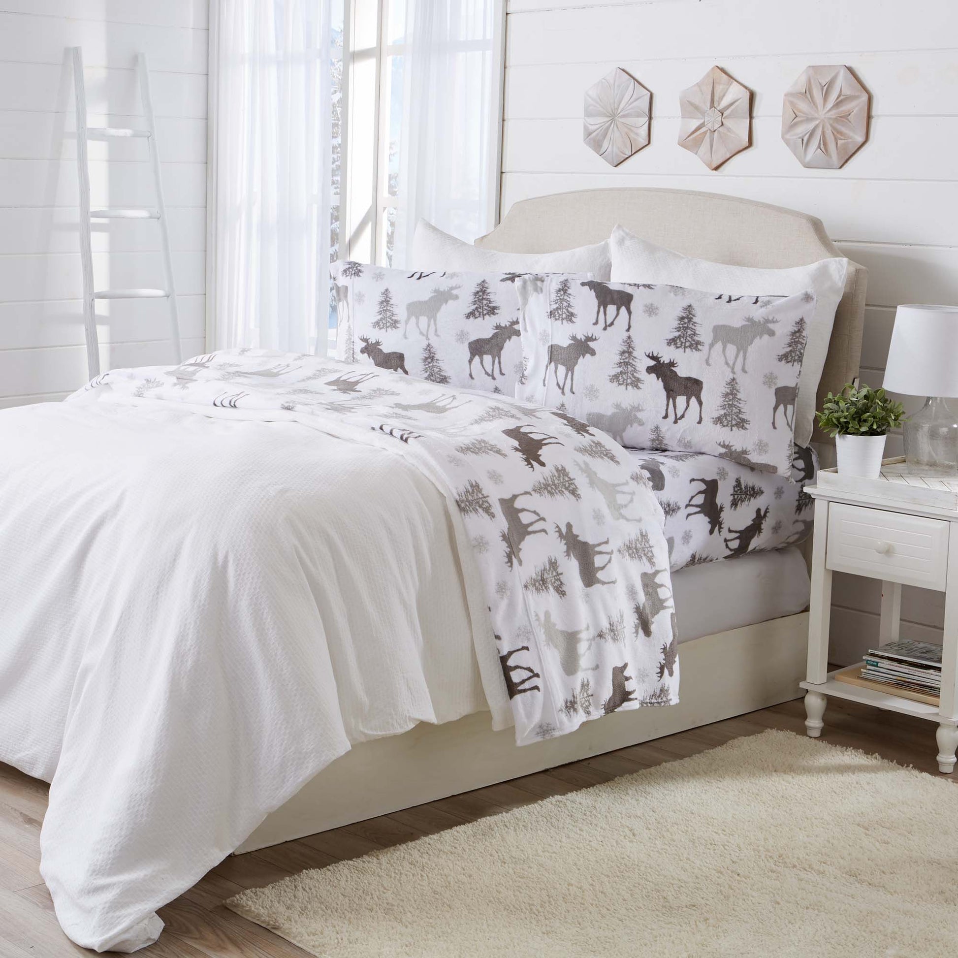 4-Piece Printed Plush Sheet - Velvet Luxe Collection - Best Buy Furniture