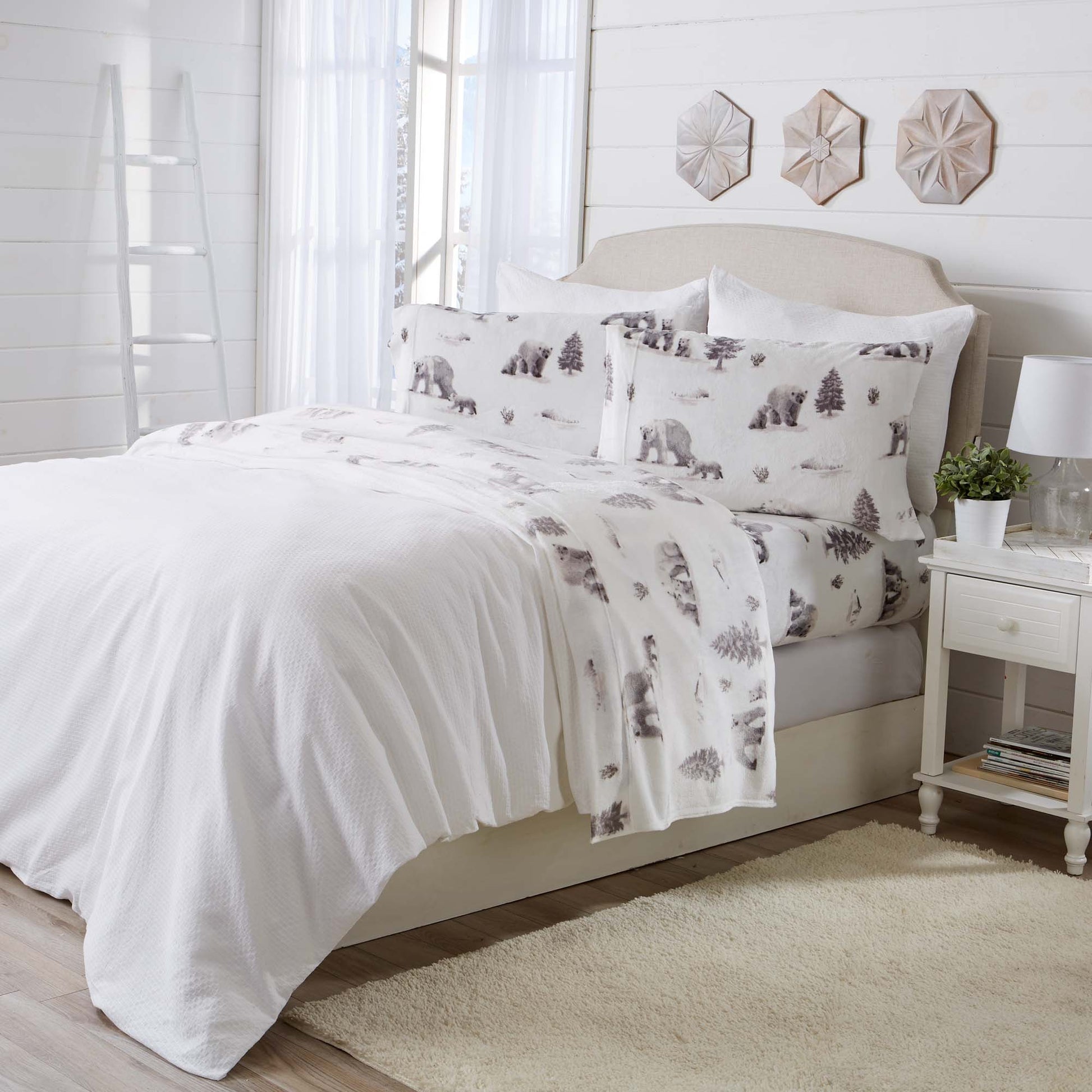 4-Piece Printed Plush Sheet - Velvet Luxe Collection - Best Buy Furniture