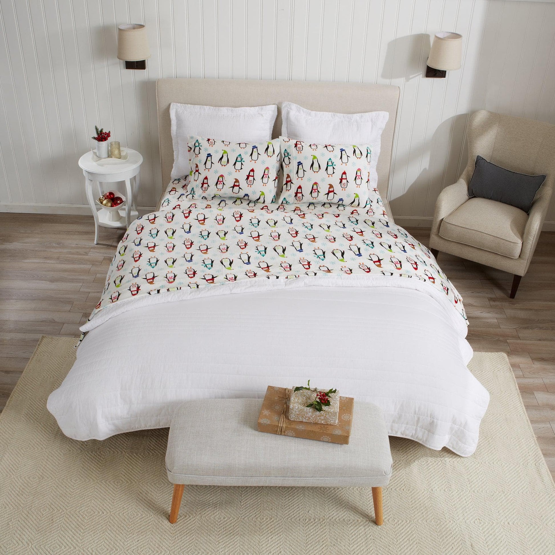 4-Piece Printed Plush Sheet - Velvet Luxe Collection - Best Buy Furniture