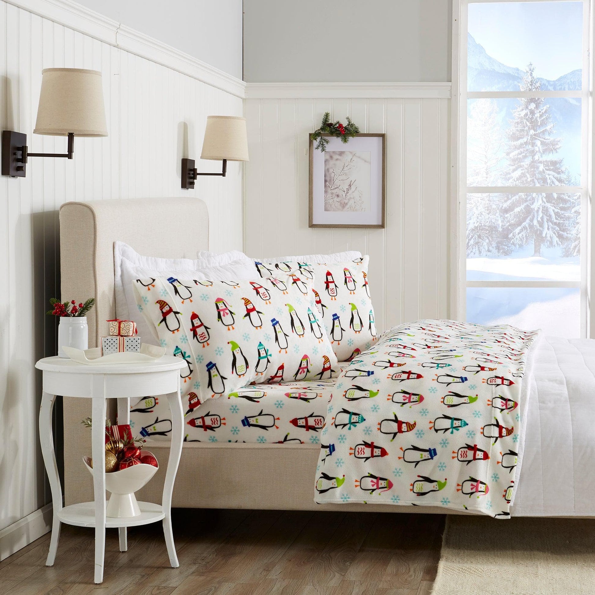 4-Piece Printed Plush Sheet - Velvet Luxe Collection - Best Buy Furniture