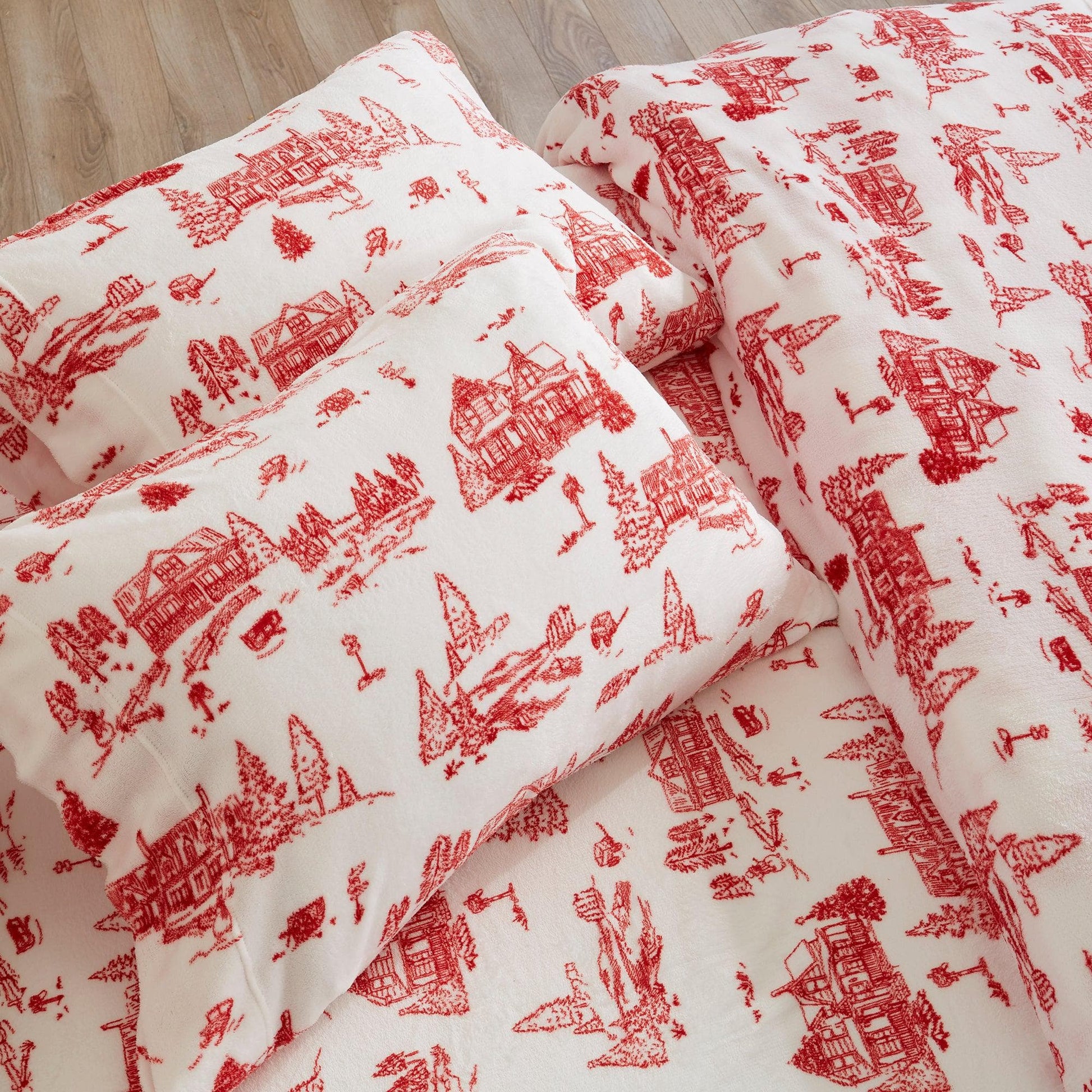 4-Piece Printed Plush Sheet - Velvet Luxe Collection - Best Buy Furniture