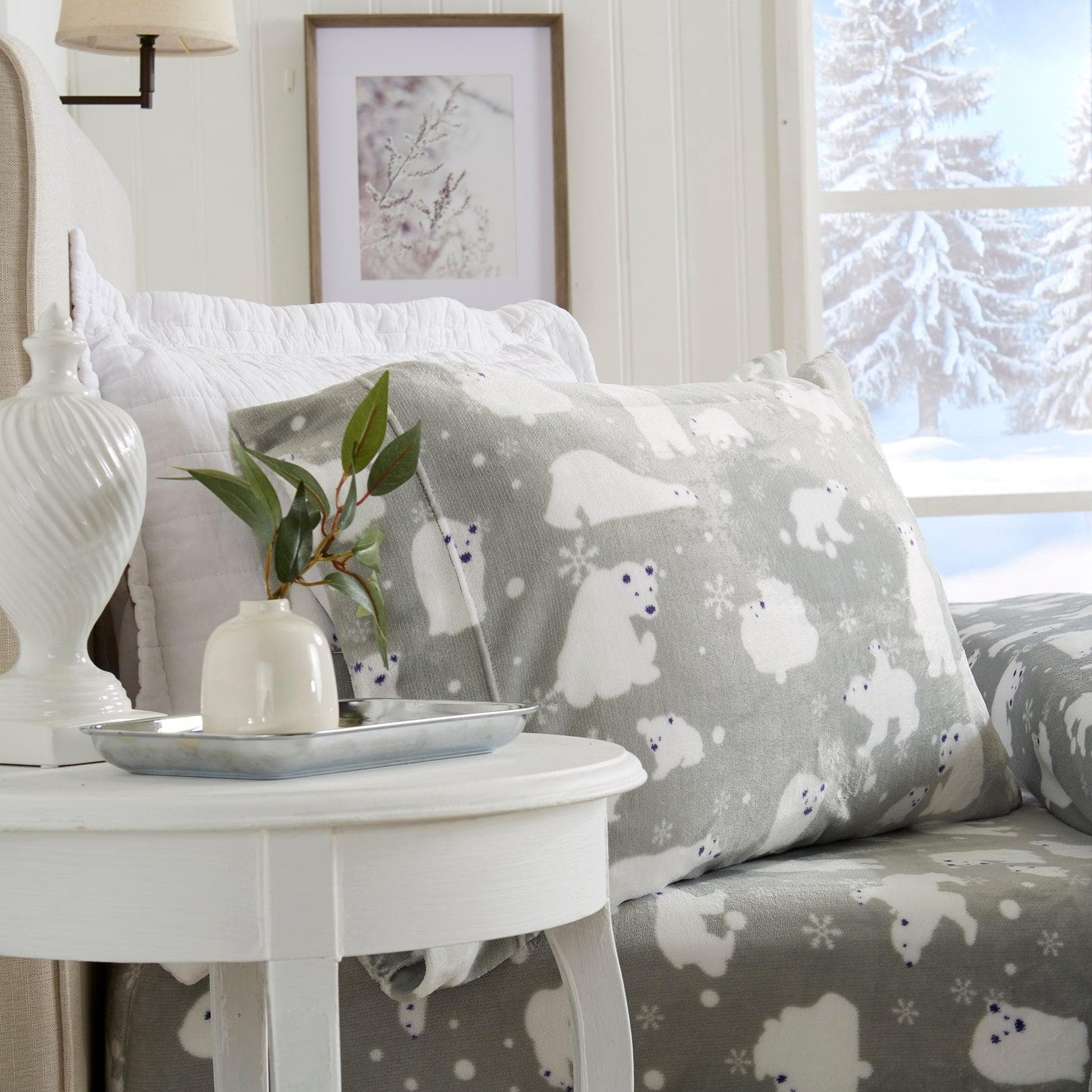 4-Piece Printed Plush Sheet - Velvet Luxe Collection - Best Buy Furniture