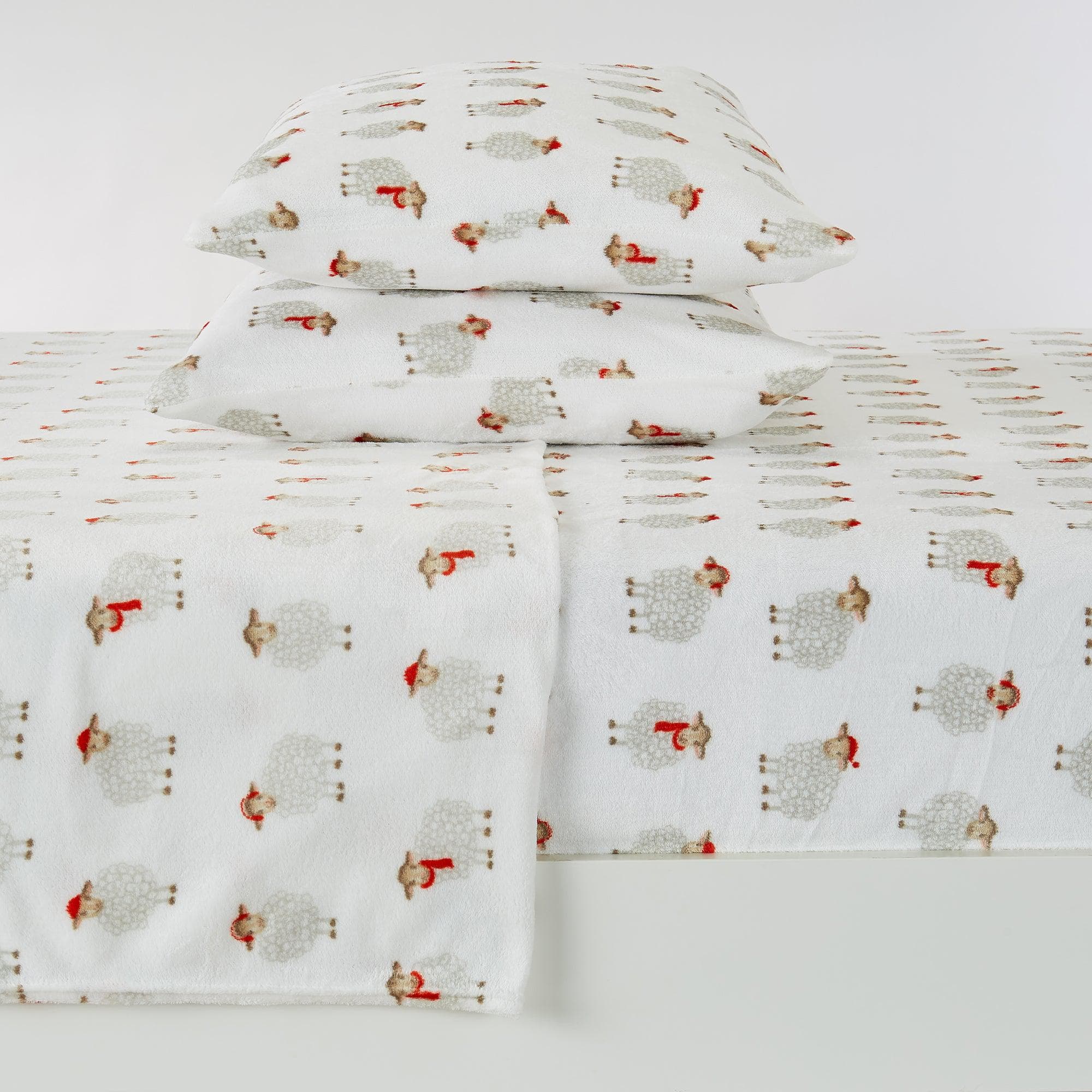 4-Piece Printed Plush Sheet - Velvet Luxe Collection - Best Buy Furniture