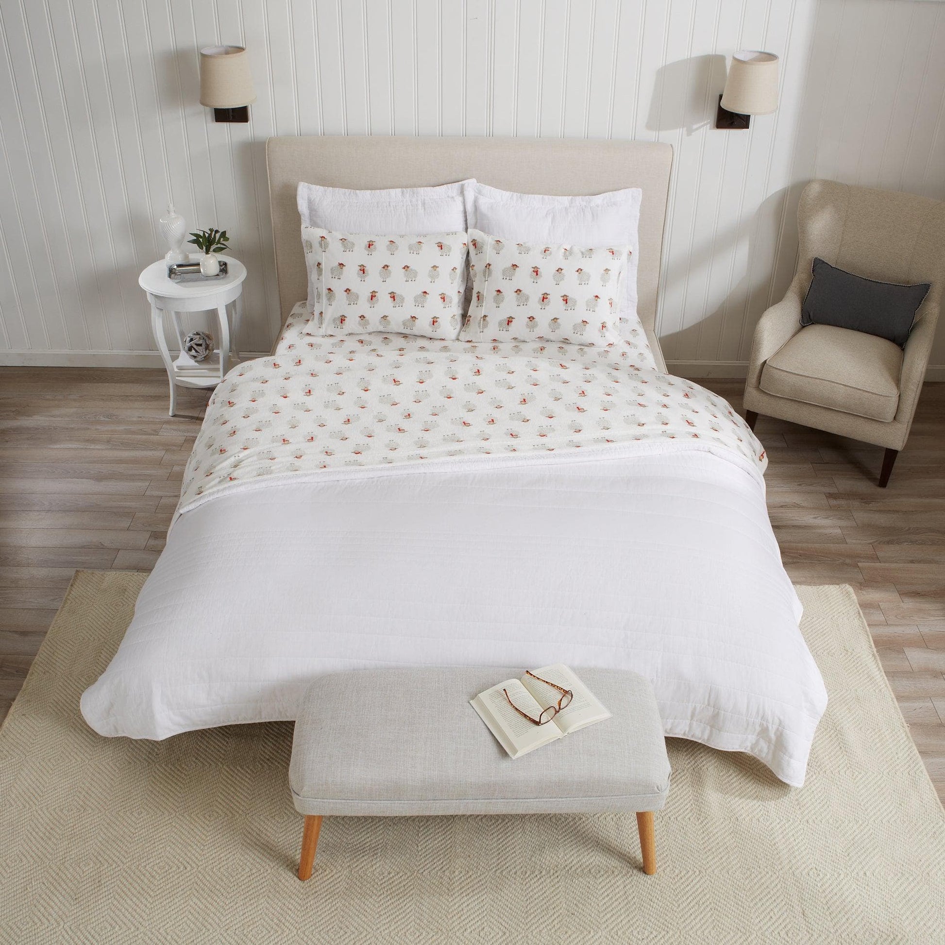 4-Piece Printed Plush Sheet - Velvet Luxe Collection - Best Buy Furniture