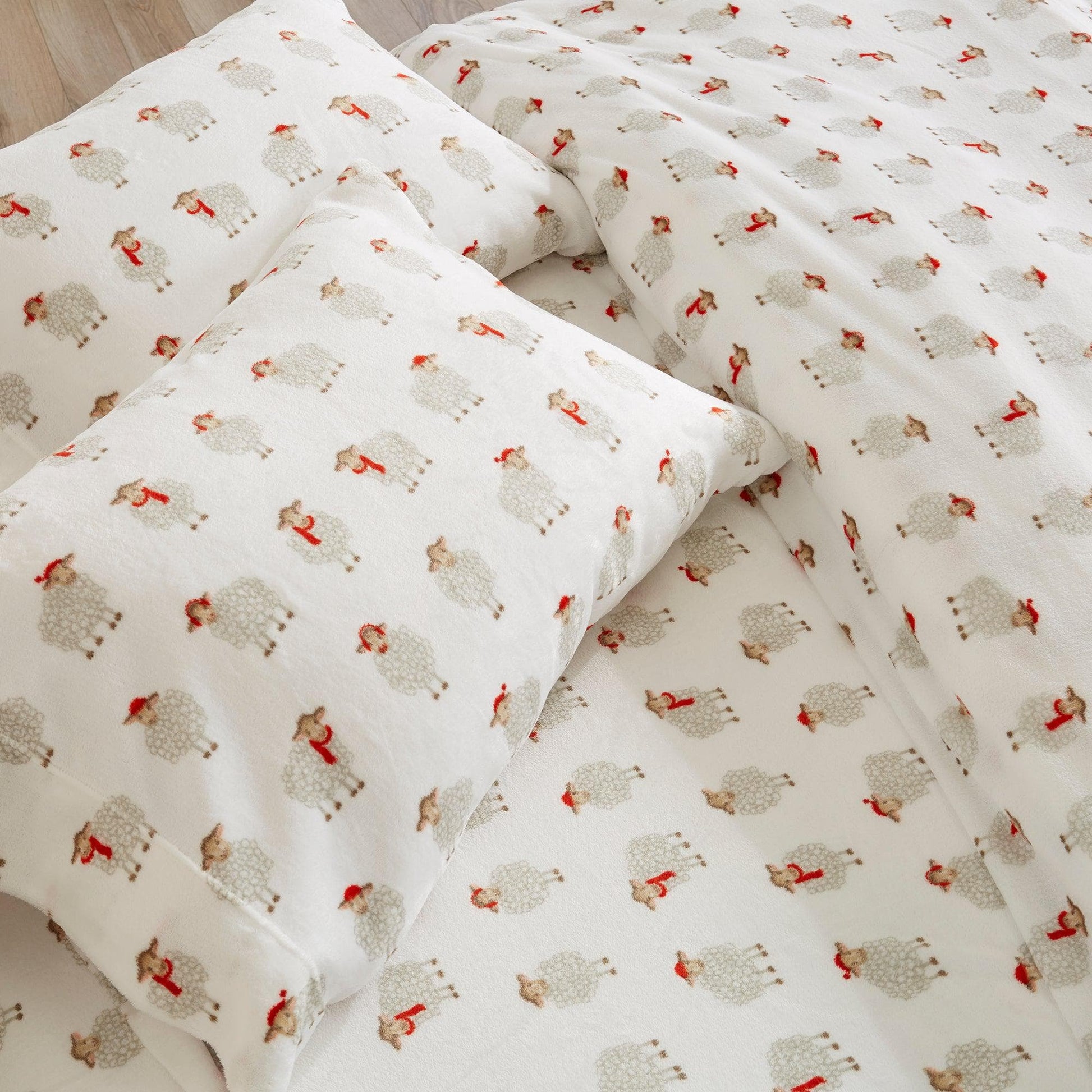 4-Piece Printed Plush Sheet - Velvet Luxe Collection - Best Buy Furniture