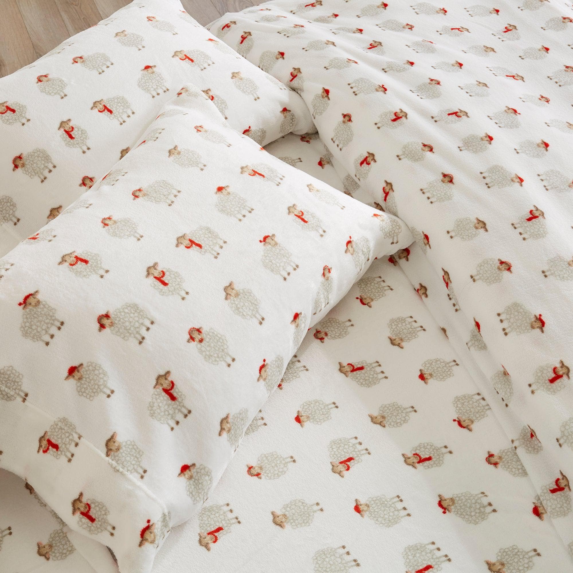 4-Piece Printed Plush Sheet - Velvet Luxe Collection - Best Buy Furniture