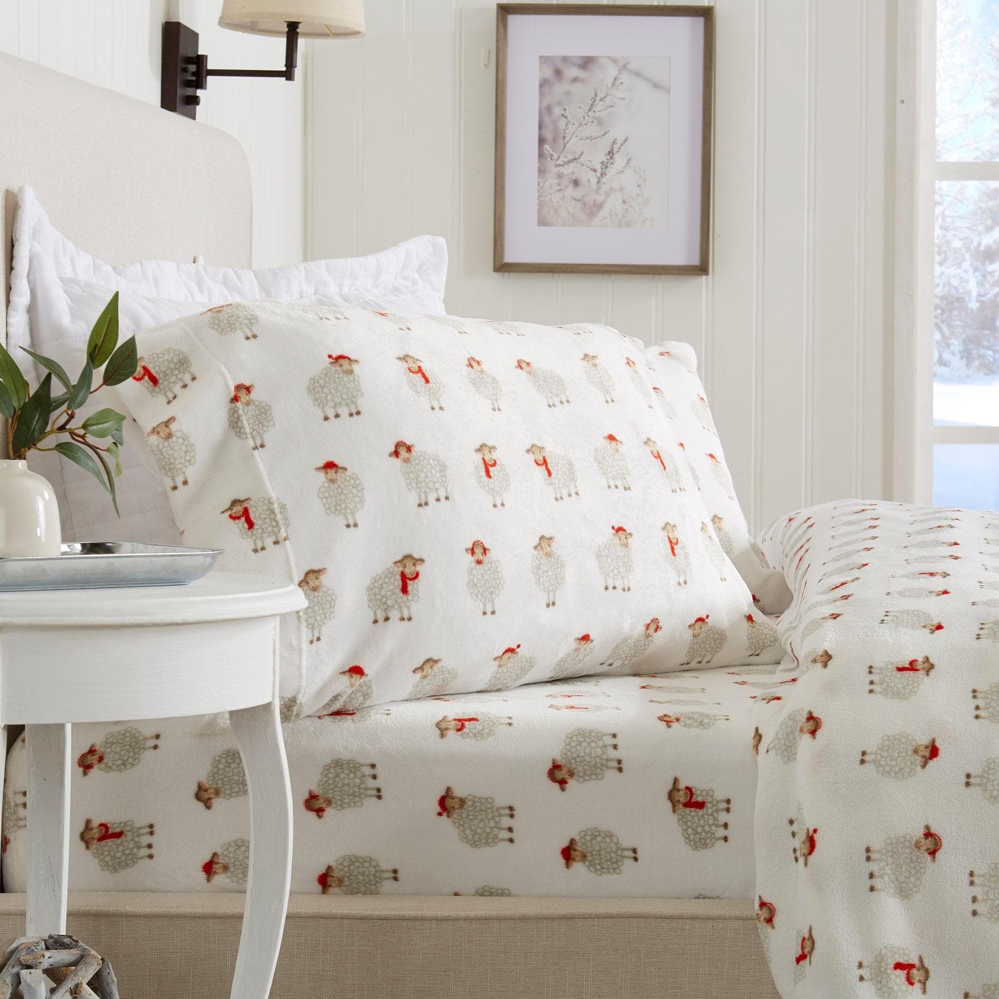 4-Piece Printed Plush Sheet - Velvet Luxe Collection - Best Buy Furniture