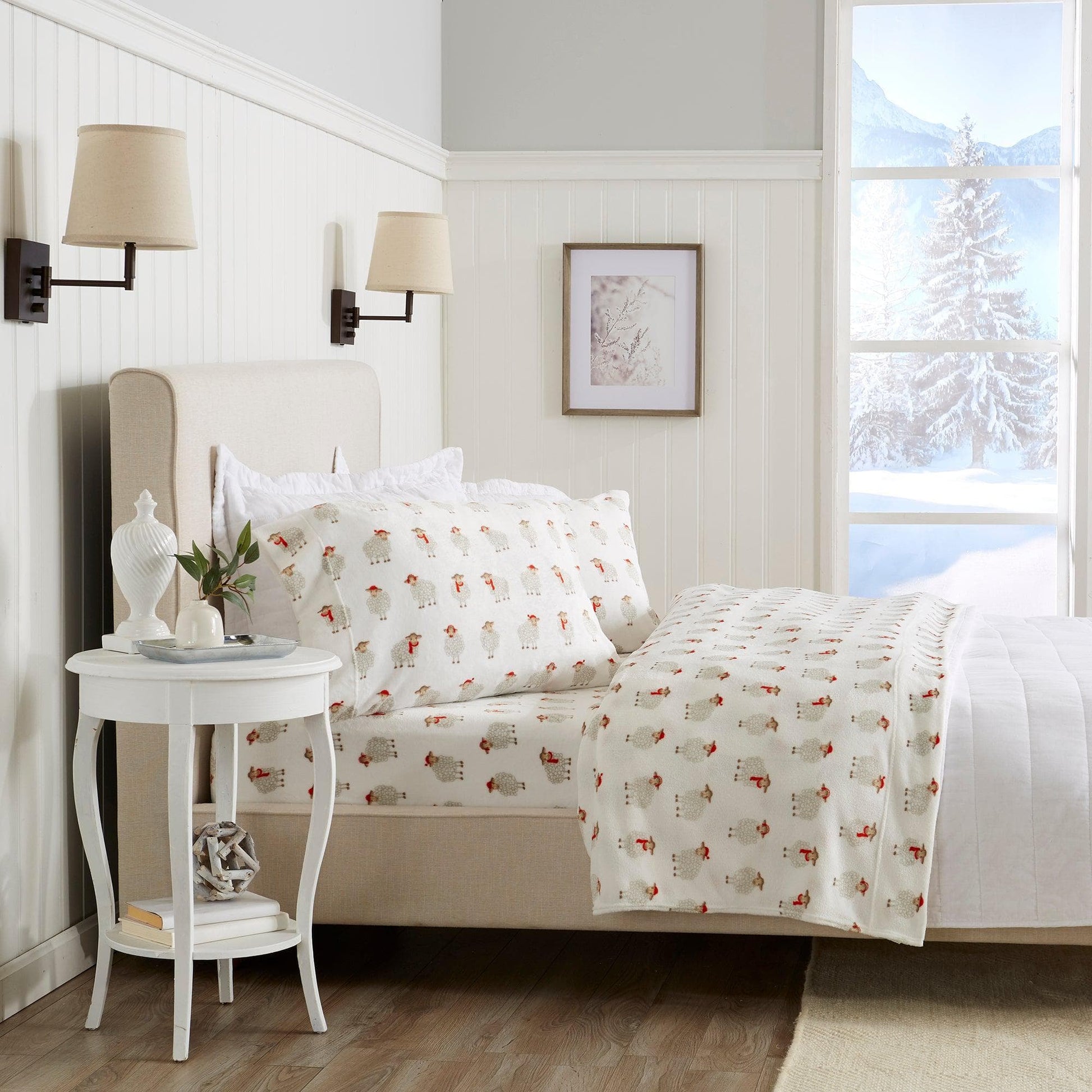 4-Piece Printed Plush Sheet - Velvet Luxe Collection - Best Buy Furniture