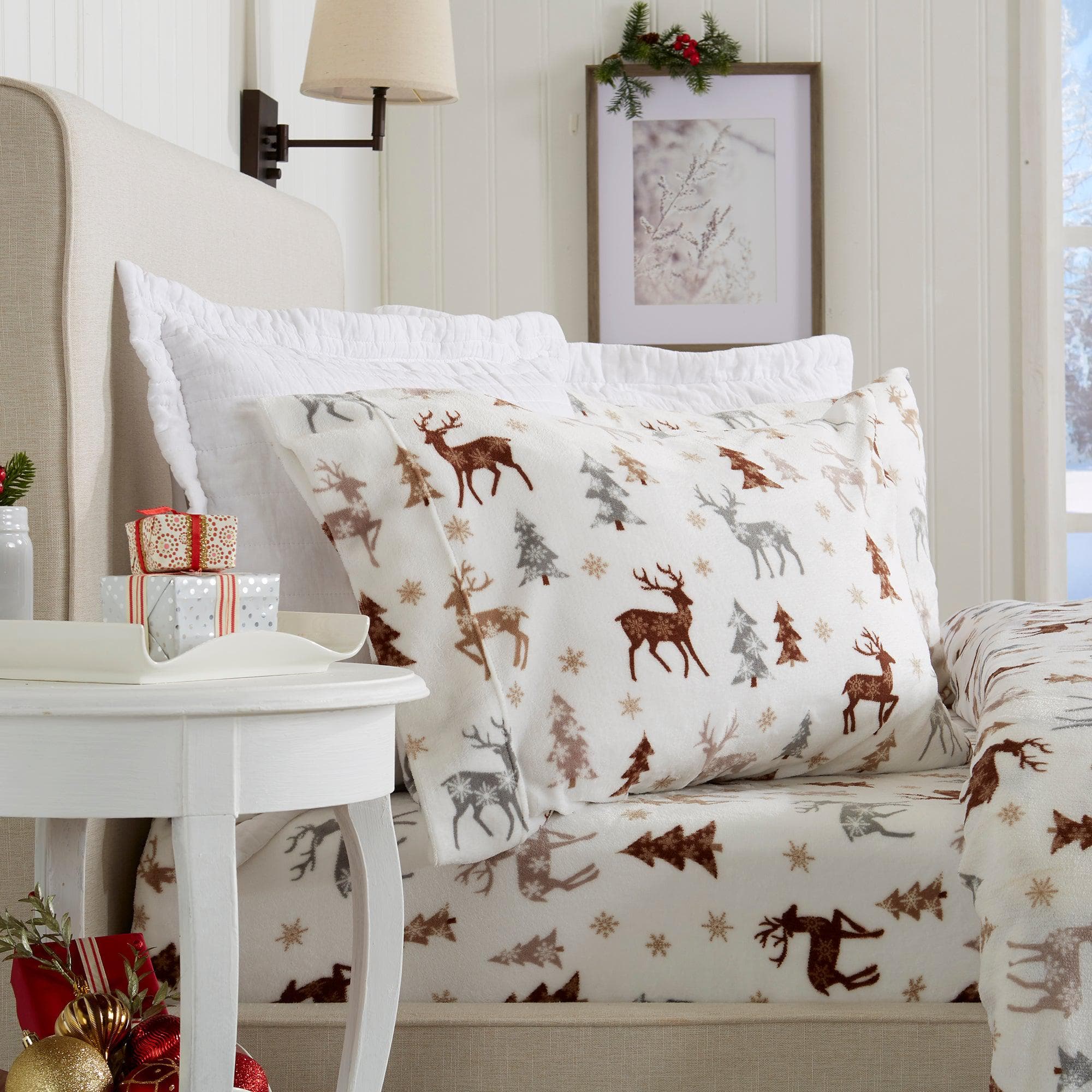 4-Piece Printed Plush Sheet - Velvet Luxe Collection - Best Buy Furniture