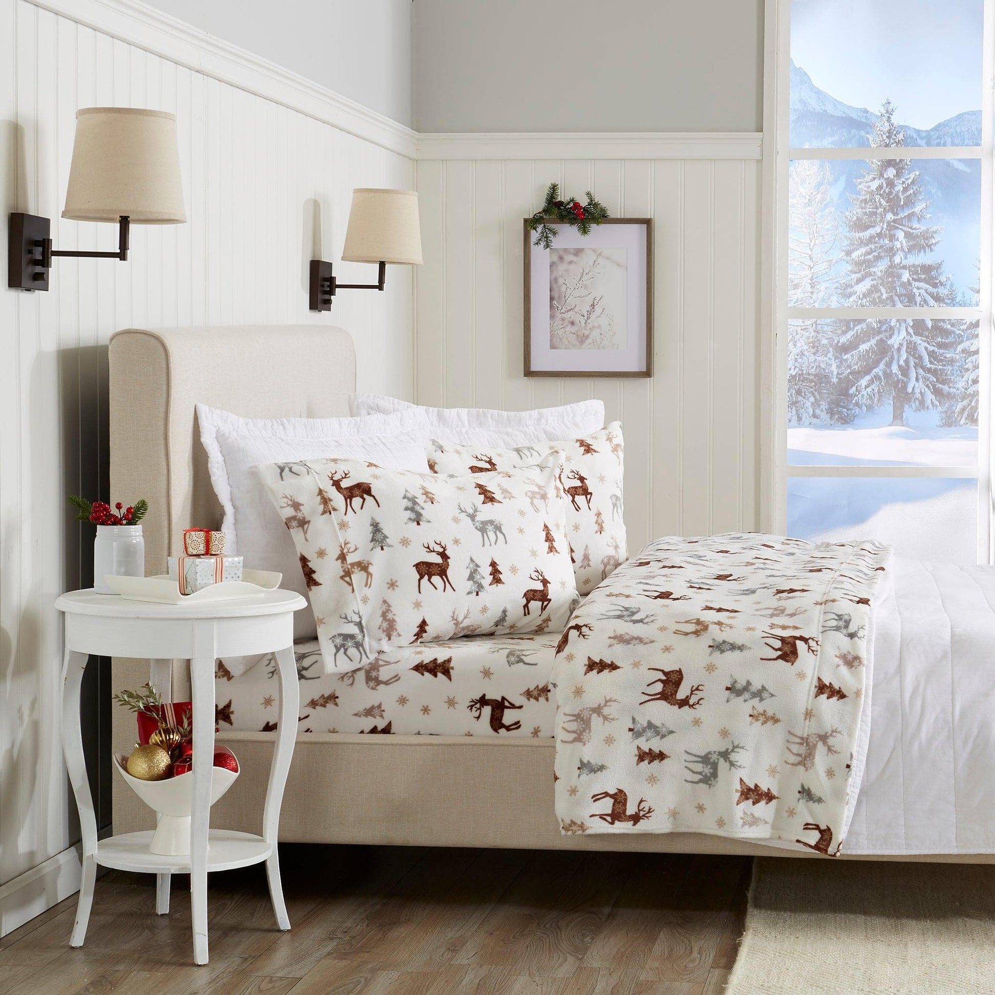 4-Piece Printed Plush Sheet - Velvet Luxe Collection - Best Buy Furniture