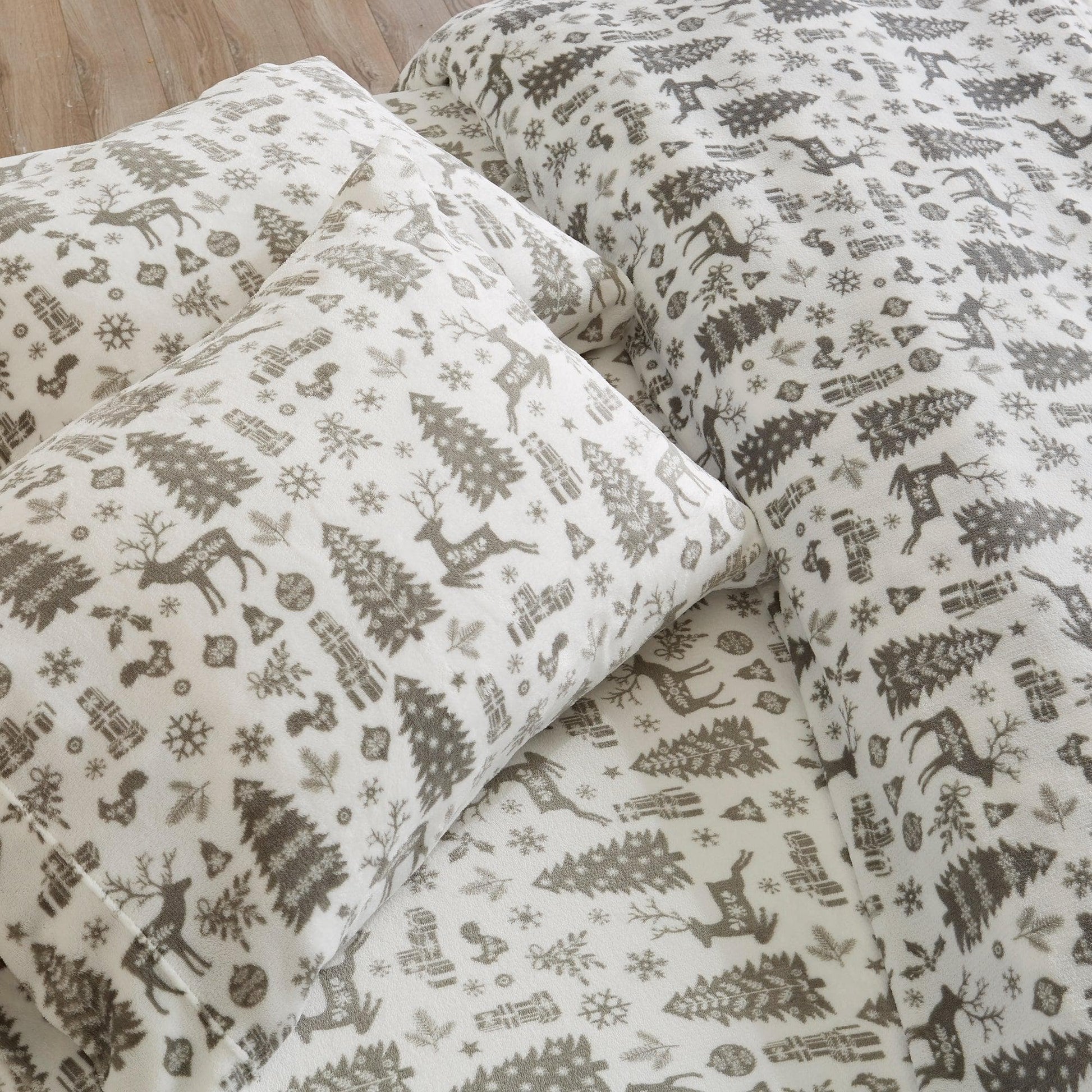 4-Piece Printed Plush Sheet - Velvet Luxe Collection - Best Buy Furniture