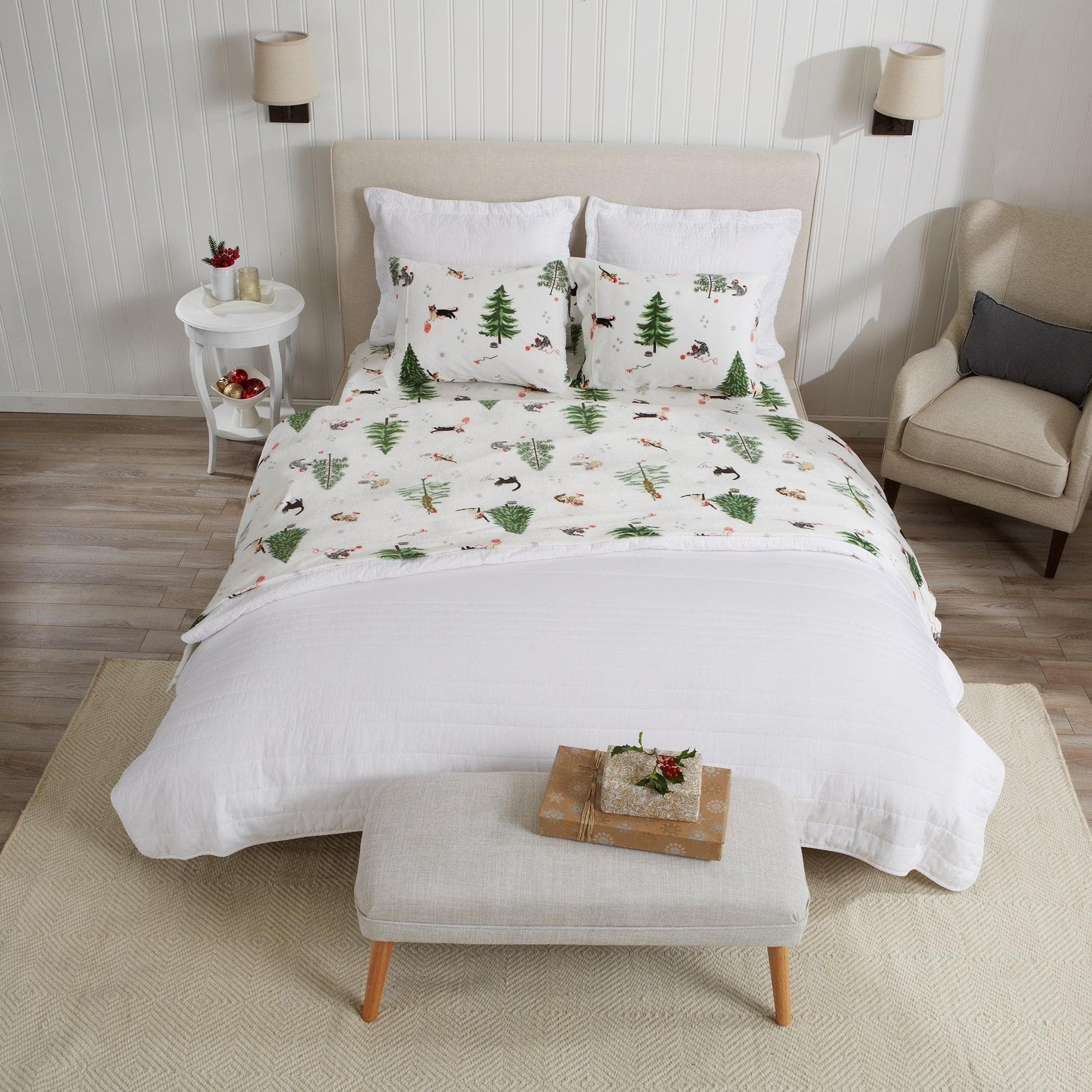 4-Piece Printed Plush Sheet - Velvet Luxe Collection - Best Buy Furniture