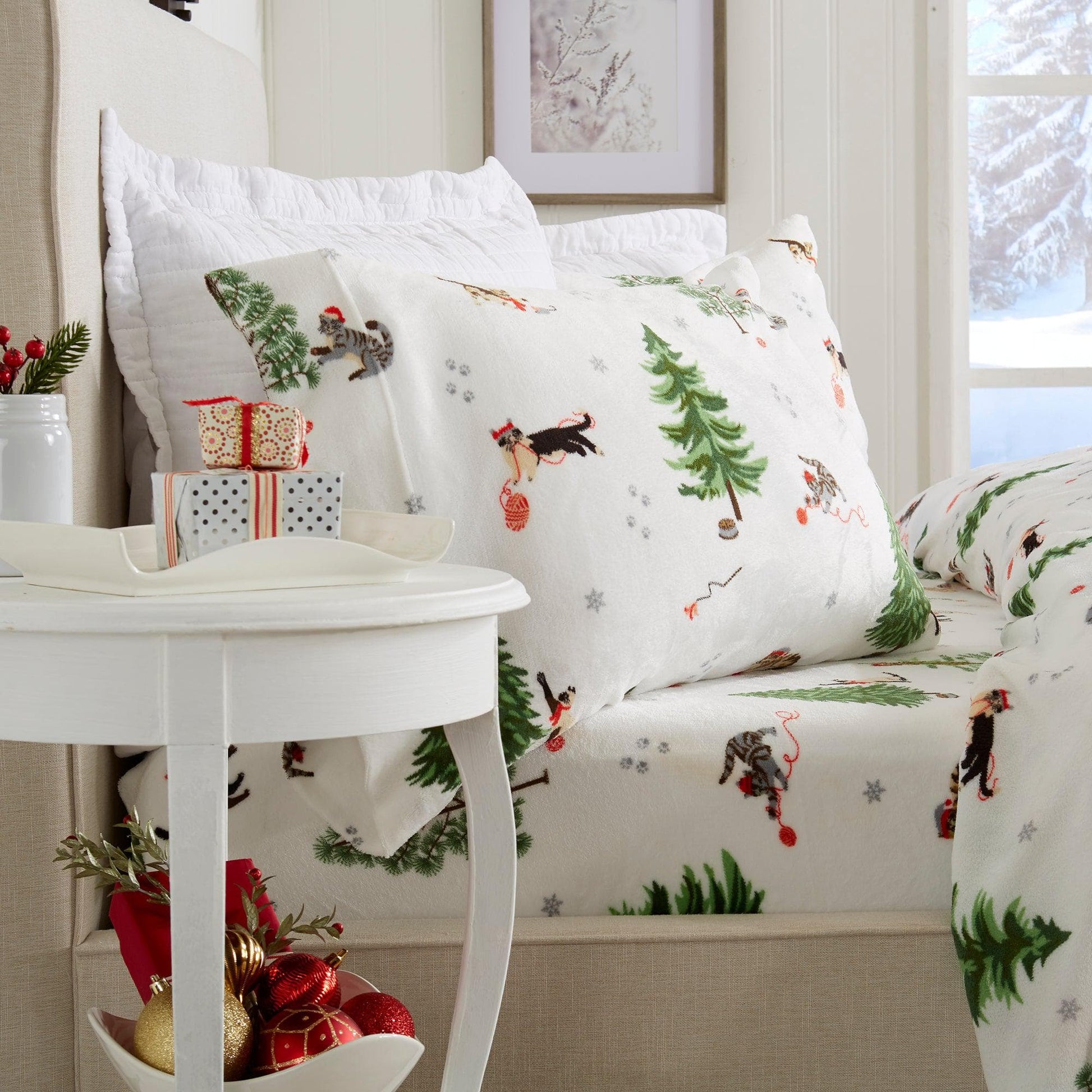 4-Piece Printed Plush Sheet - Velvet Luxe Collection - Best Buy Furniture