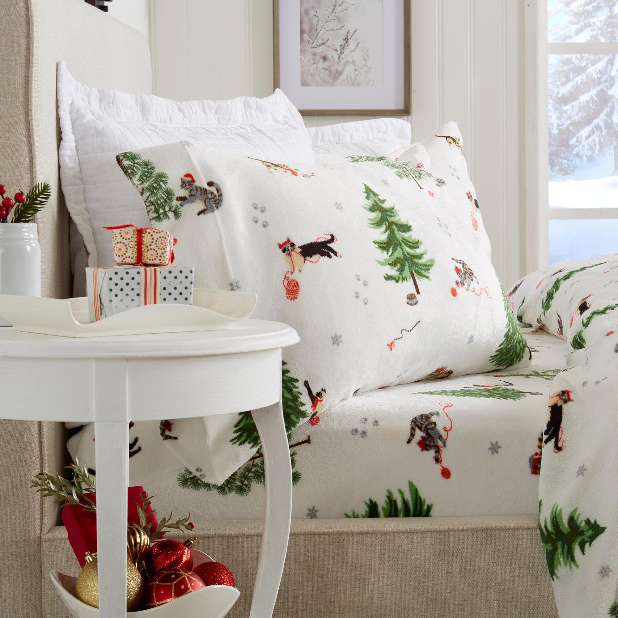 4-Piece Printed Plush Sheet - Velvet Luxe Collection - Best Buy Furniture