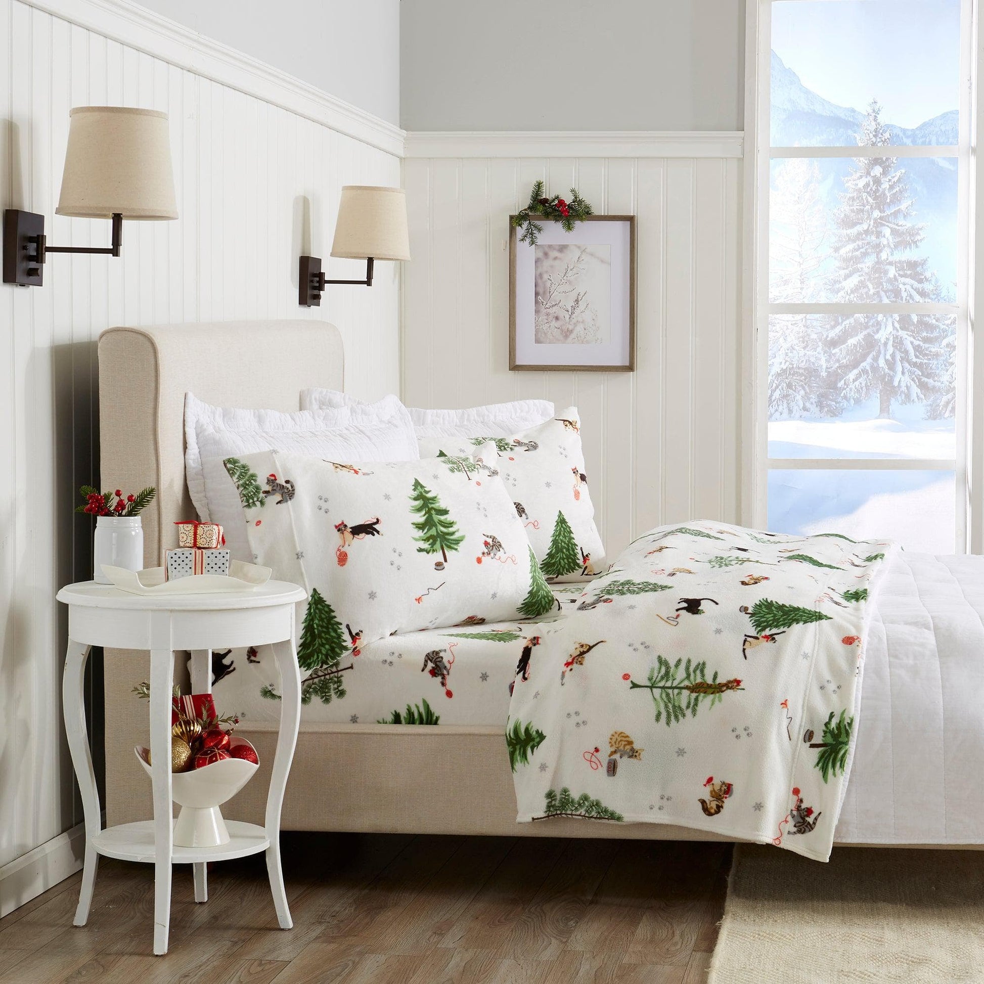 4-Piece Printed Plush Sheet - Velvet Luxe Collection - Best Buy Furniture