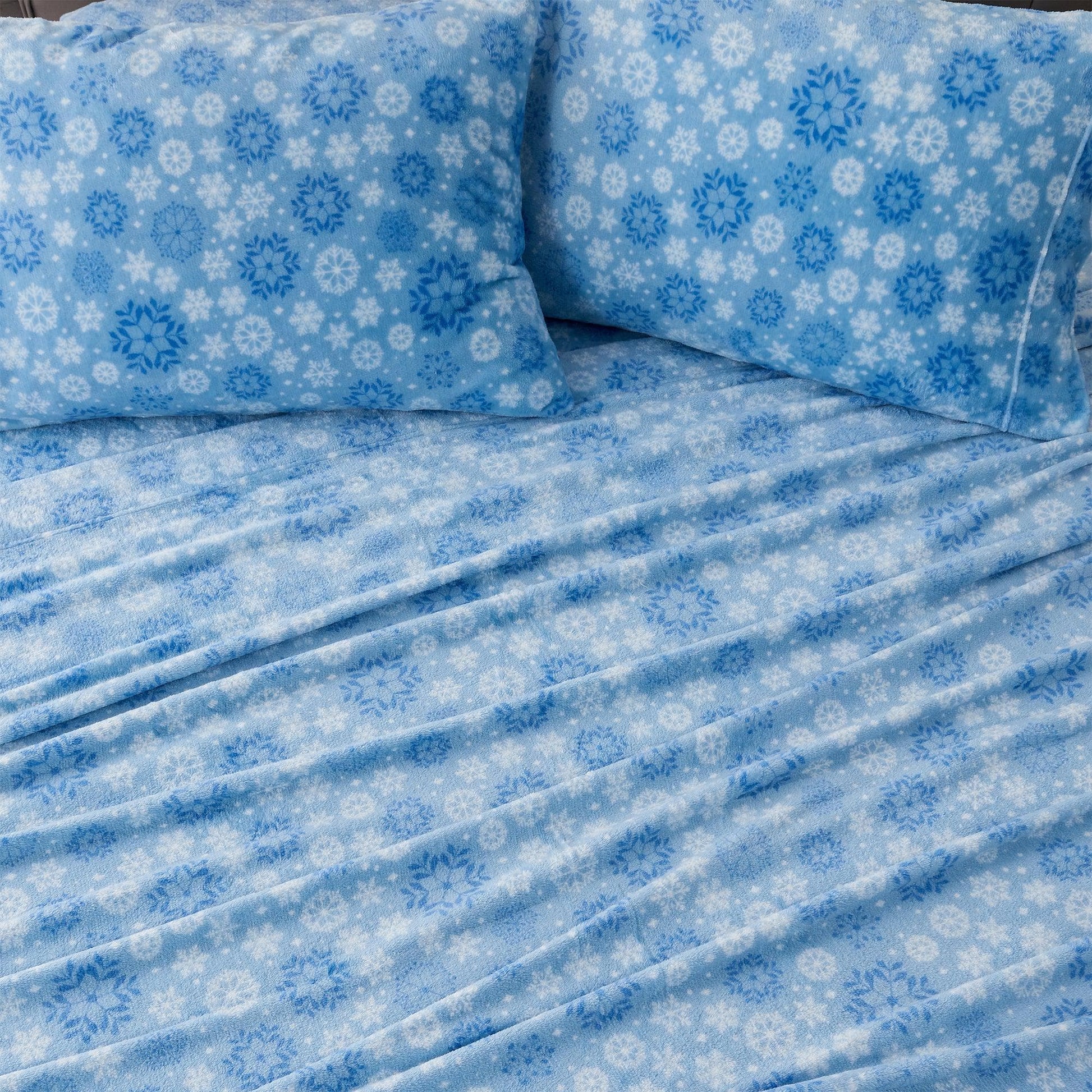 4-Piece Printed Plush Sheet - Velvet Luxe Collection - Best Buy Furniture