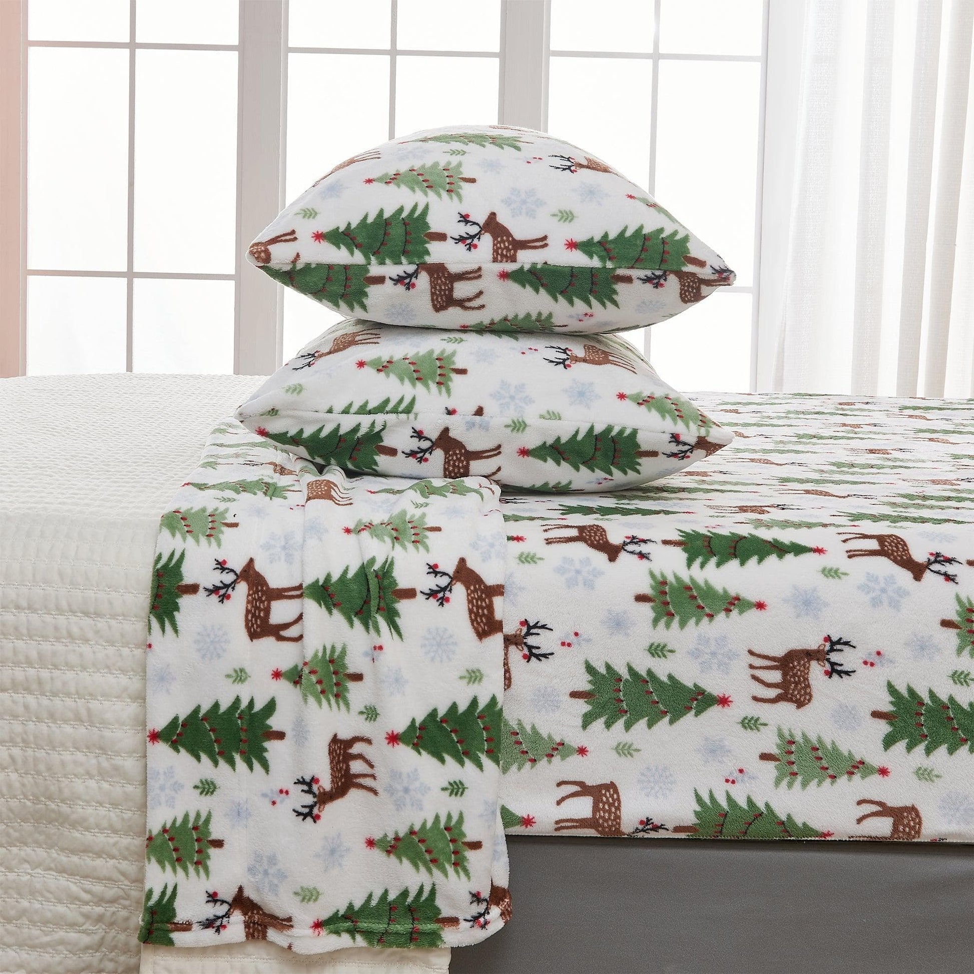 4-Piece Printed Plush Sheet - Velvet Luxe Collection - Best Buy Furniture