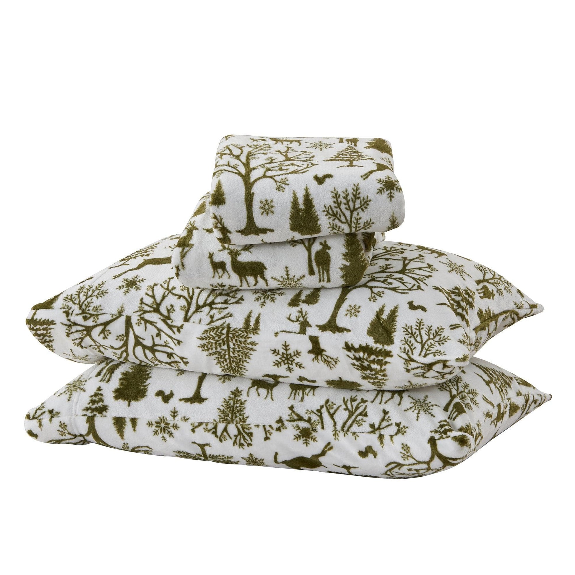 4-Piece Printed Plush Sheet - Velvet Luxe Collection - Best Buy Furniture