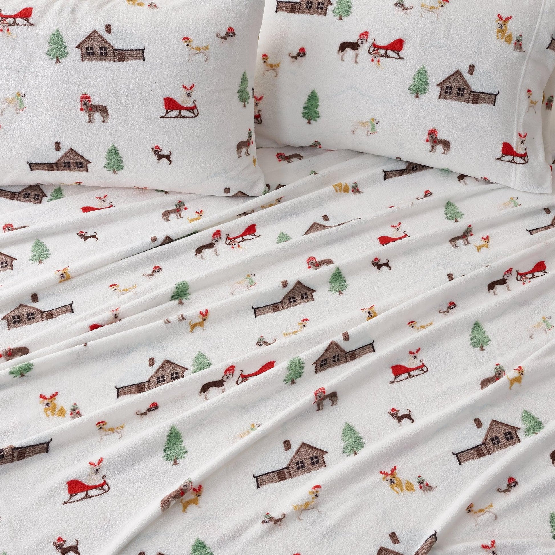 4-Piece Printed Plush Sheet - Velvet Luxe Collection - Best Buy Furniture