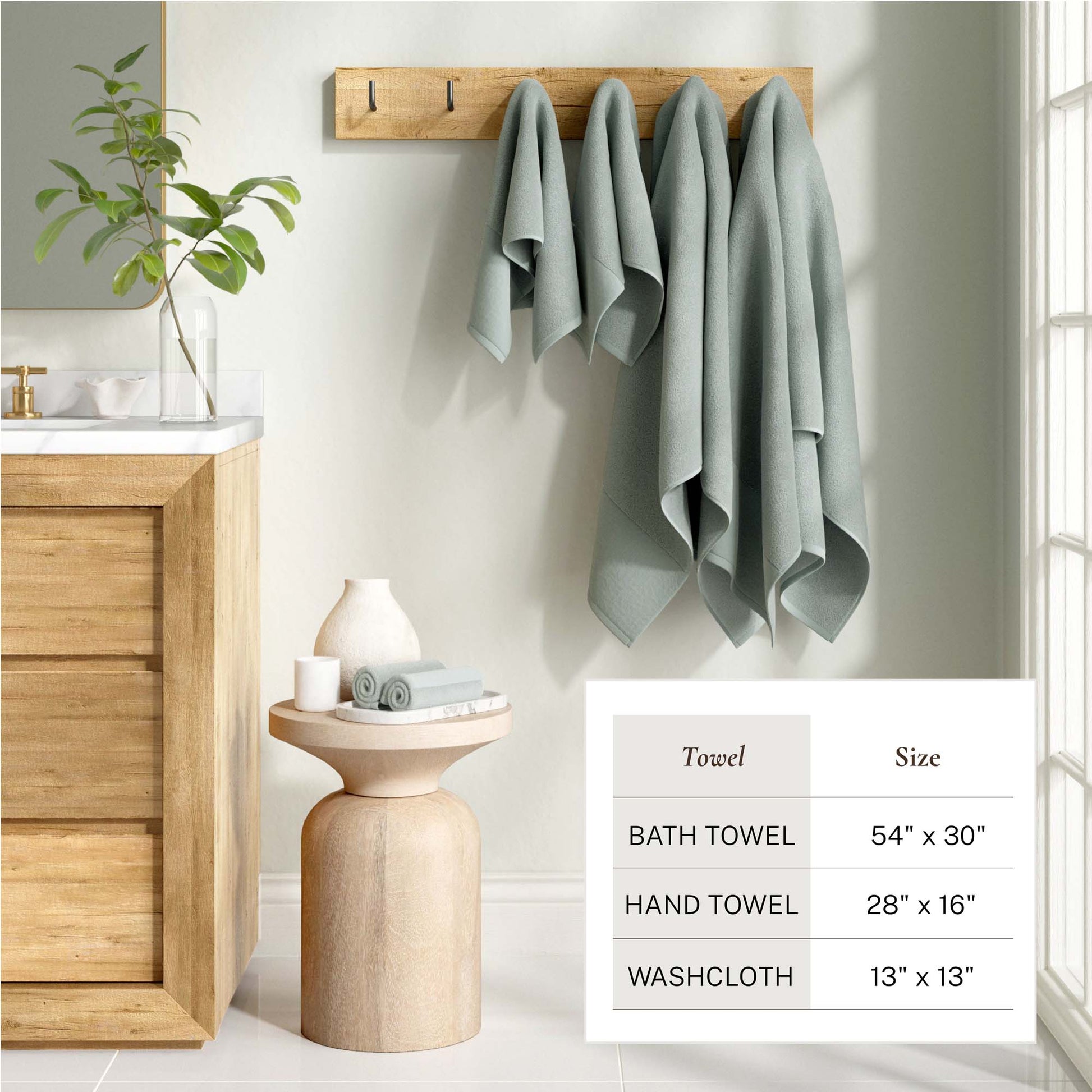 Cotton Linen-Like Border 6-Piece Towel Set - Priya Collection - Best Buy Furniture