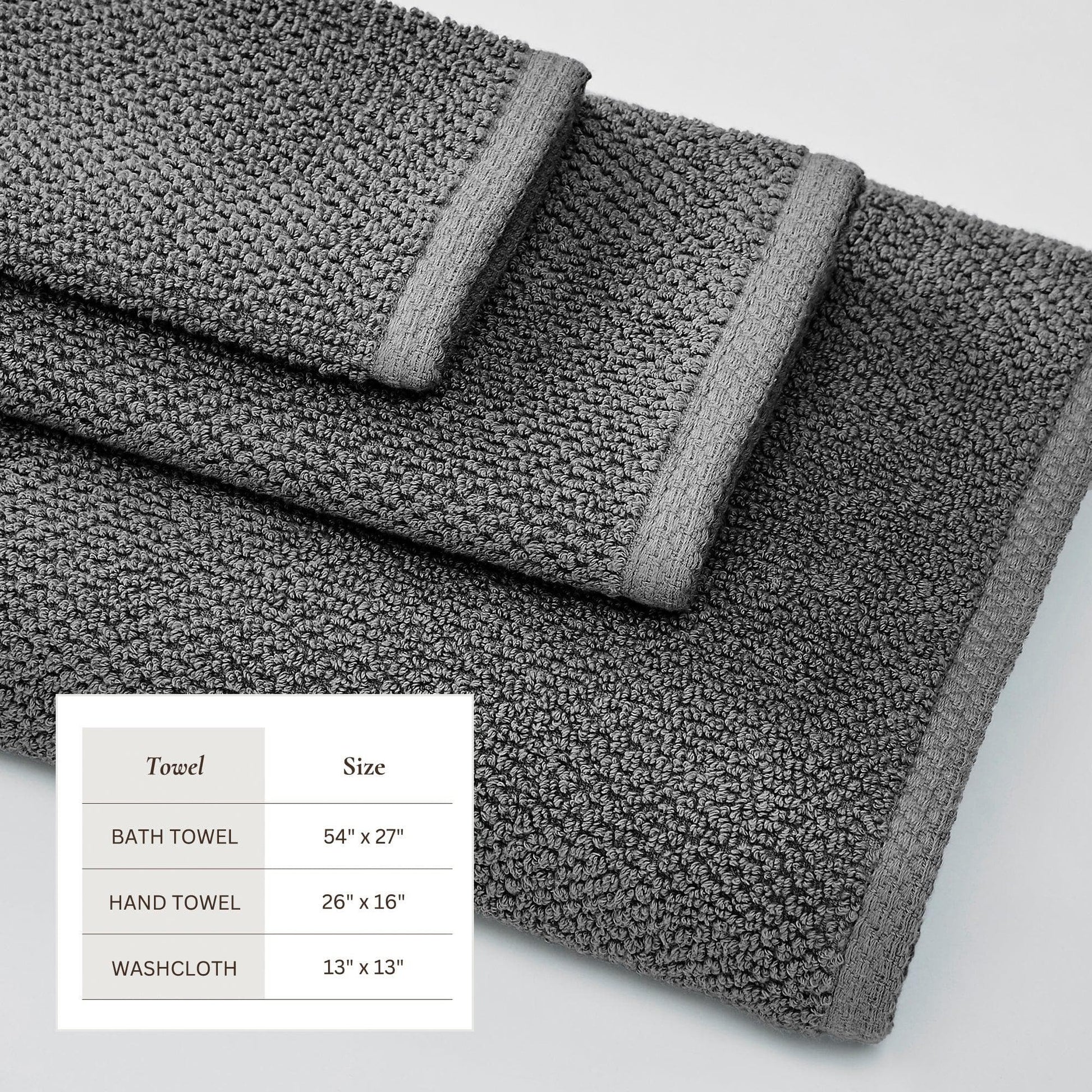 Cotton Textured Bath Towel Set - Acacia Collection - Best Buy Furniture