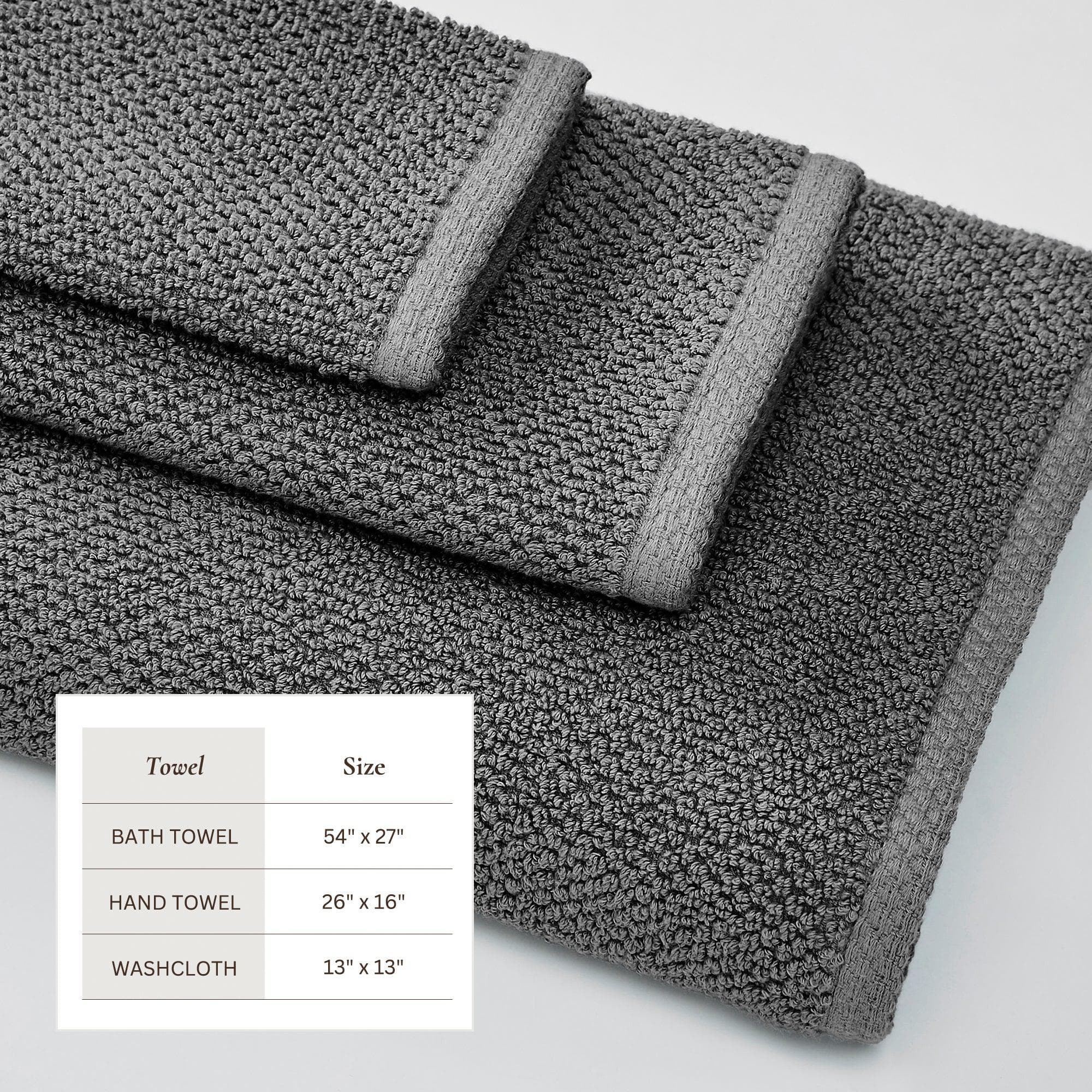 Cotton Textured Bath Towel Set - Acacia Collection - Best Buy Furniture