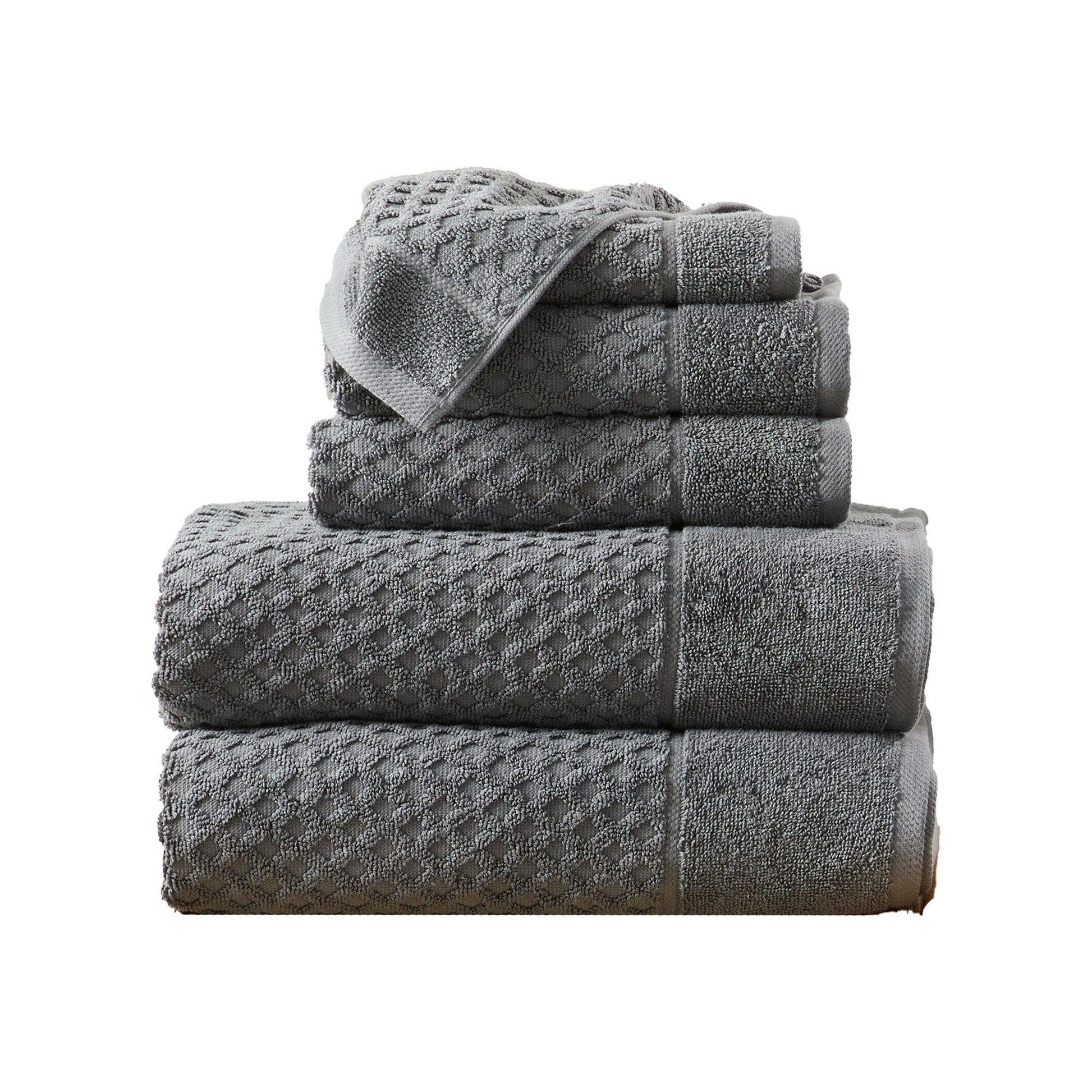 Cotton Diamond Waffle Weave Bath Towel Set - Grayson Collection - Best Buy Furniture