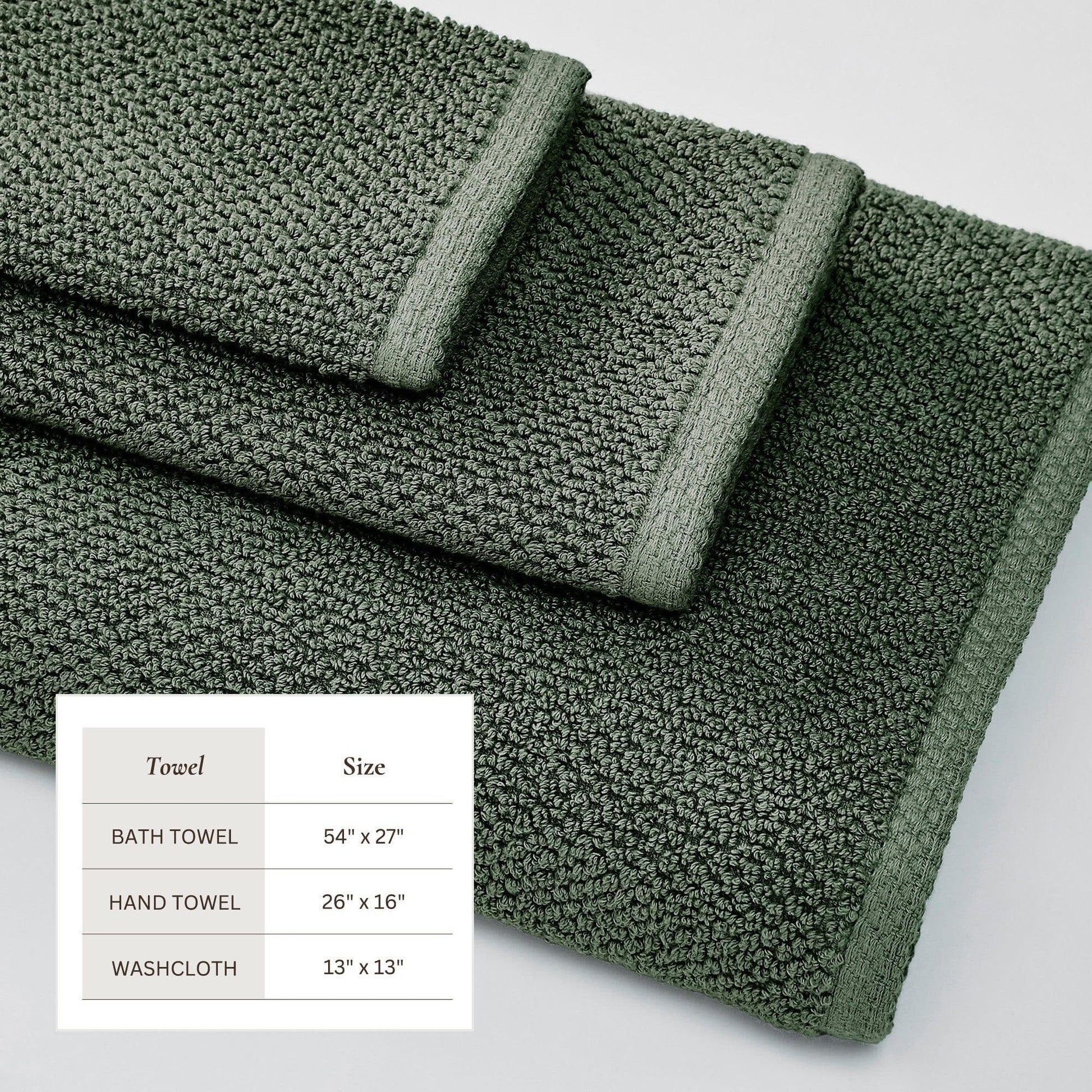 Cotton Textured Bath Towel Set - Acacia Collection - Best Buy Furniture