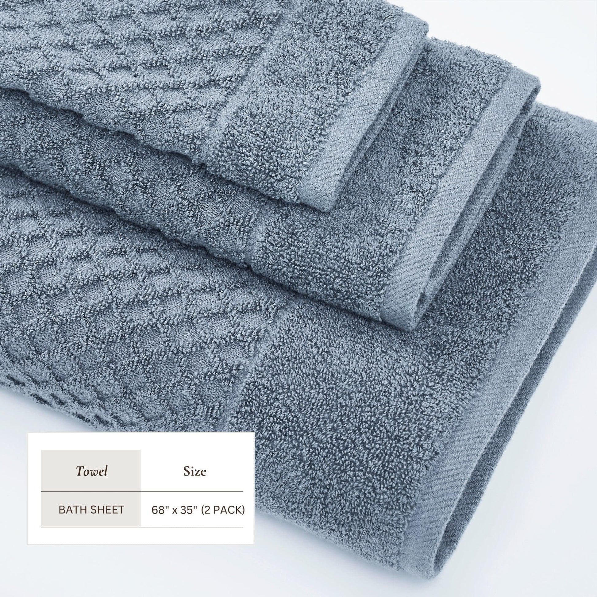 Cotton Diamond Waffle Weave Bath Towel Set - Grayson Collection - Best Buy Furniture