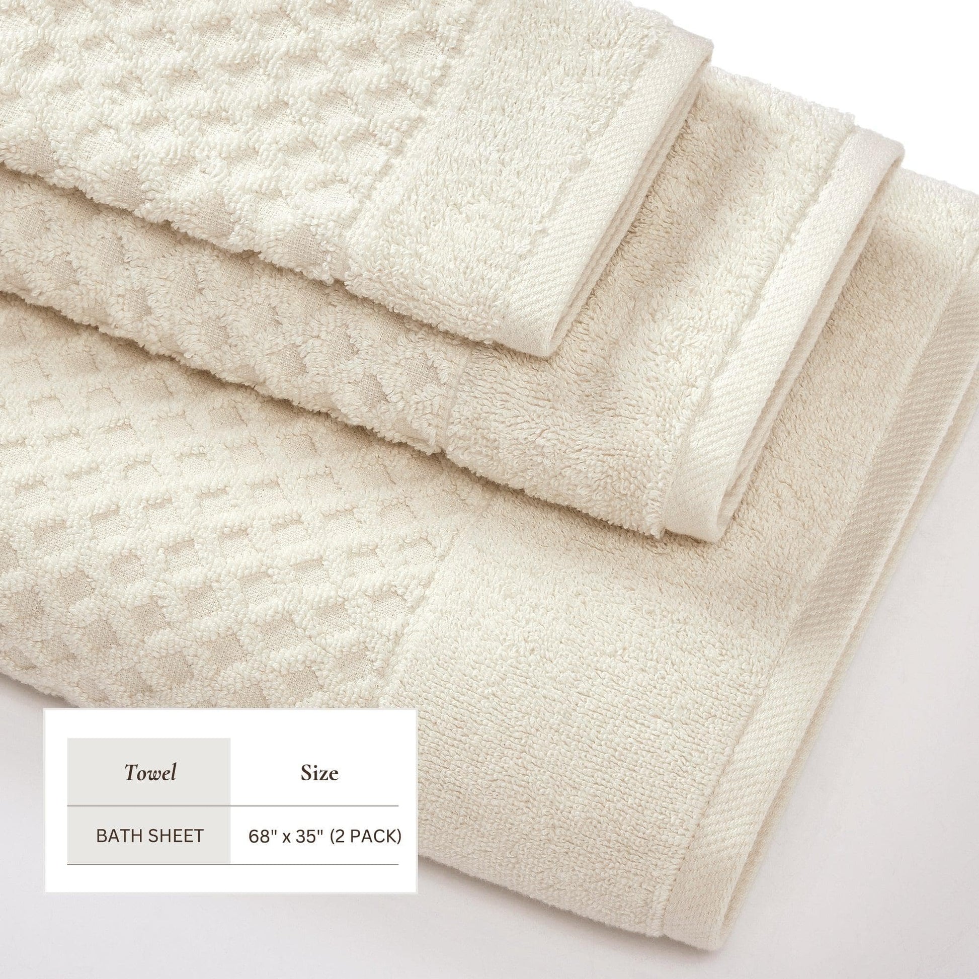 Cotton Diamond Waffle Weave Bath Towel Set - Grayson Collection - Best Buy Furniture