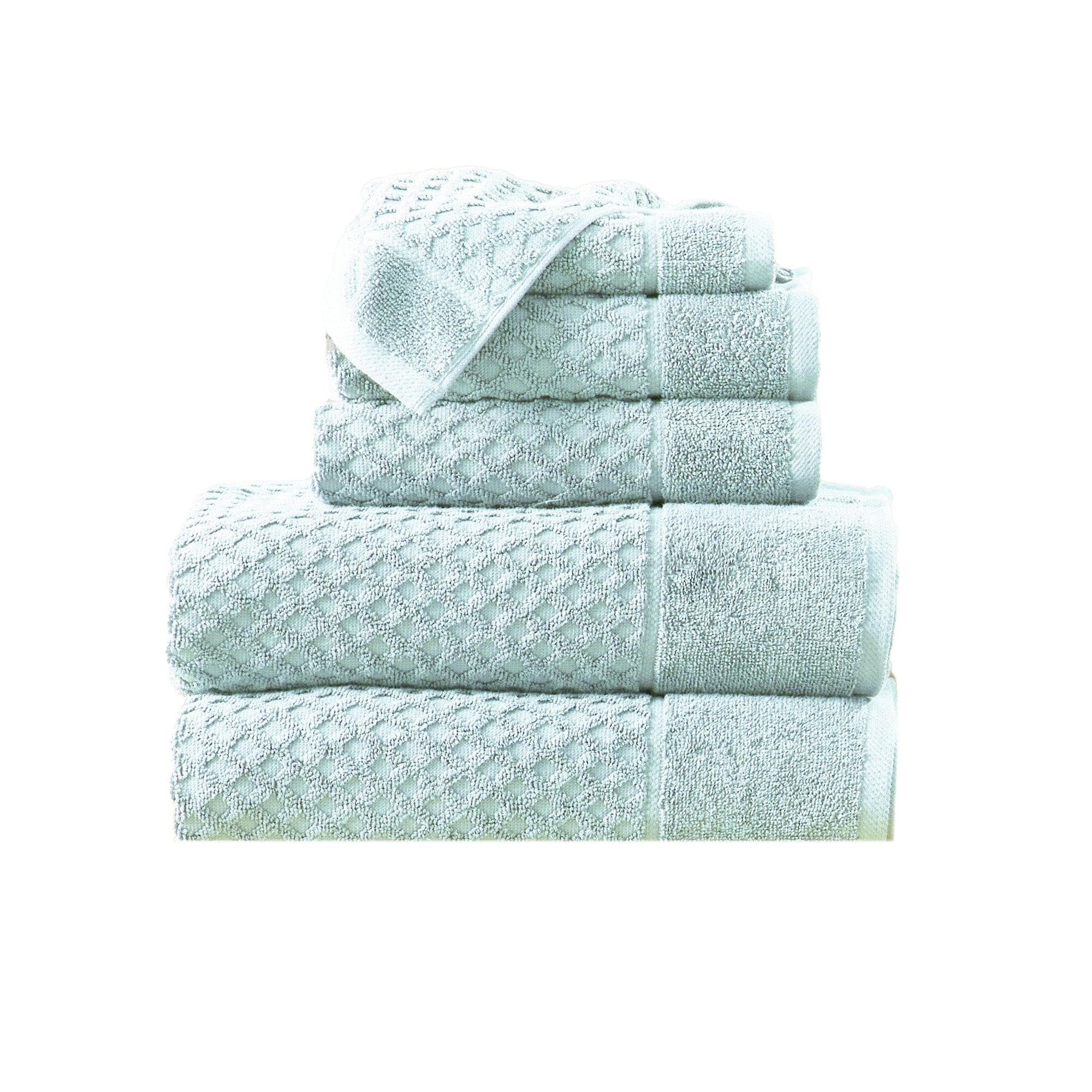 Cotton Diamond Waffle Weave Bath Towel Set - Grayson Collection - Best Buy Furniture