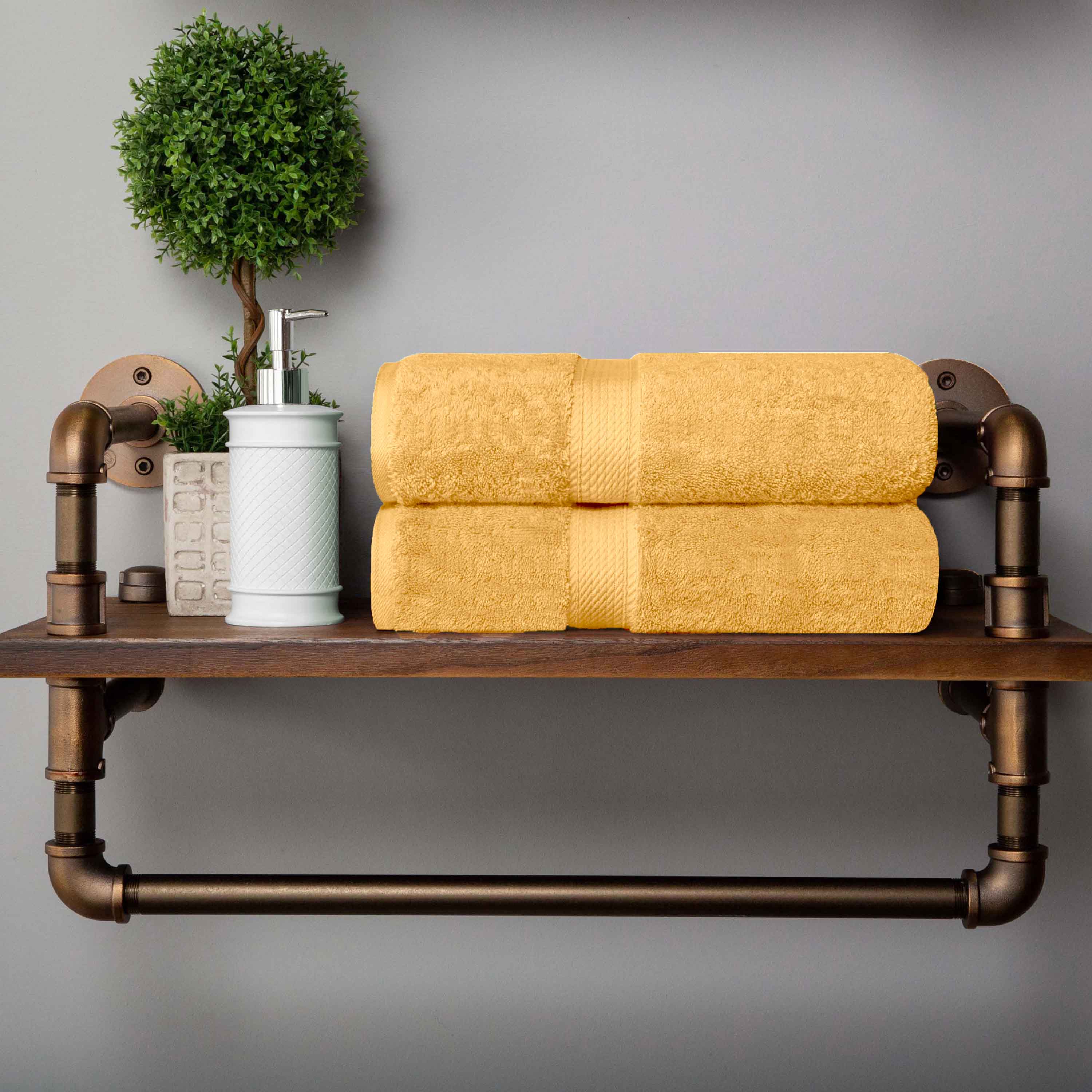 Madison Egyptian Cotton Plush Thick Absorbent Bath Towel Set of 2