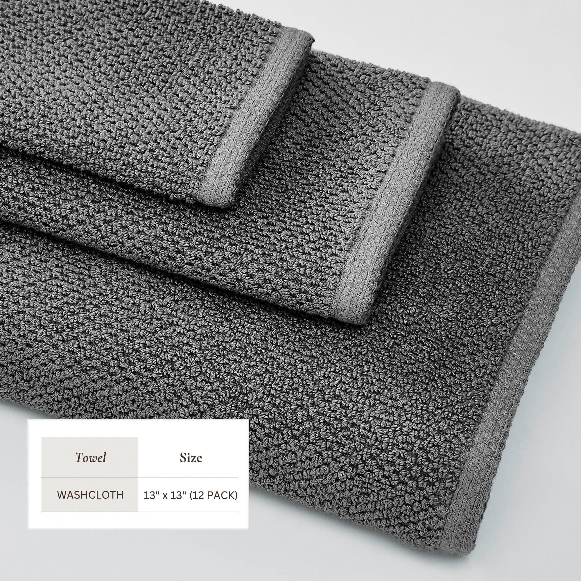 Cotton Textured Bath Towel Set - Acacia Collection - Best Buy Furniture