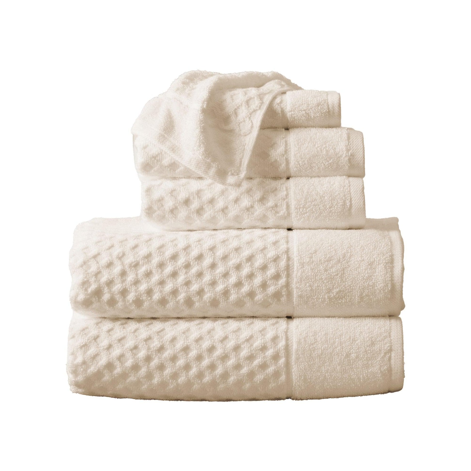 Cotton Diamond Waffle Weave Bath Towel Set - Grayson Collection - Best Buy Furniture