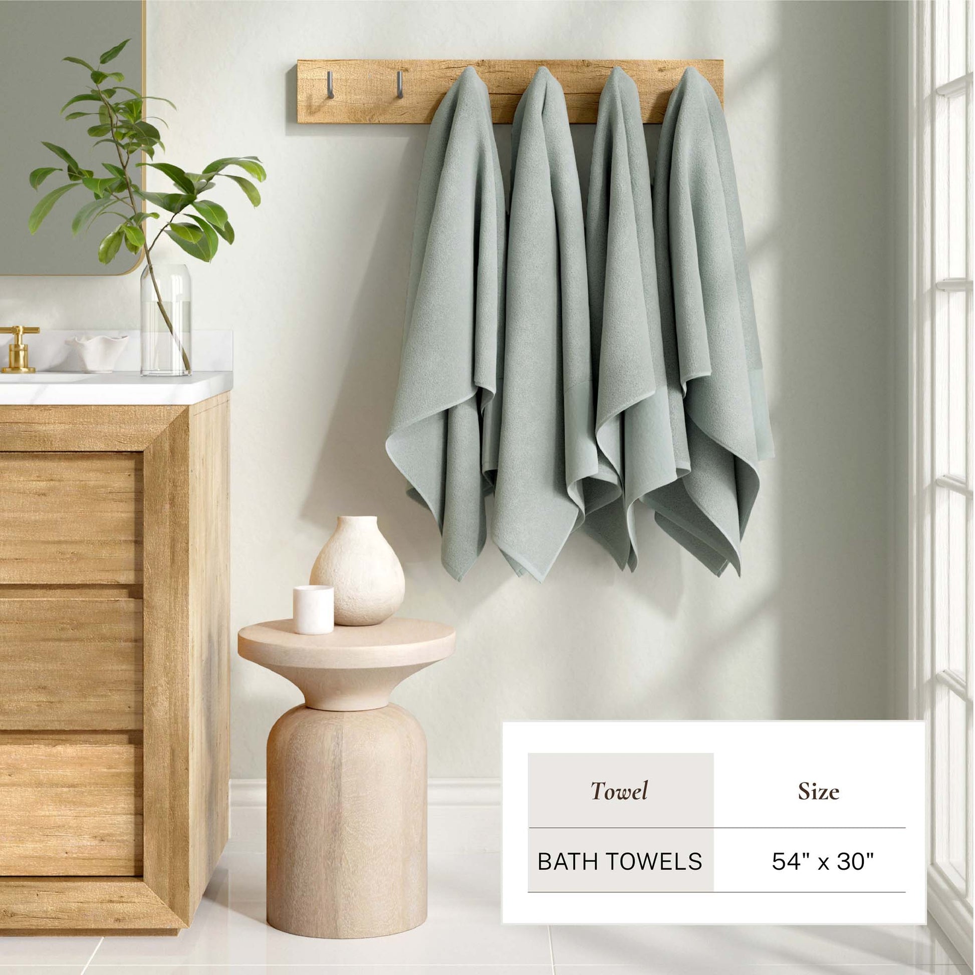 Cotton Linen-Like Border 6-Piece Towel Set - Priya Collection - Best Buy Furniture