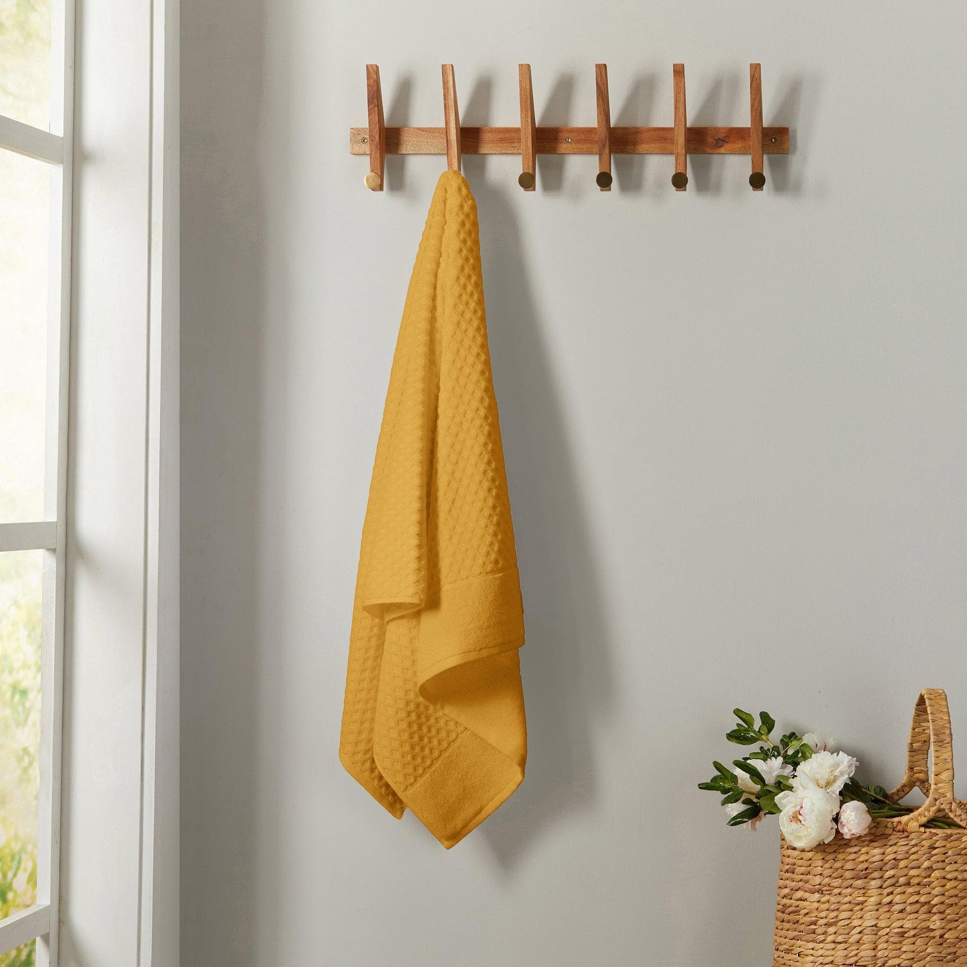 Cotton Diamond Waffle Weave Bath Towel Set - Grayson Collection - Best Buy Furniture