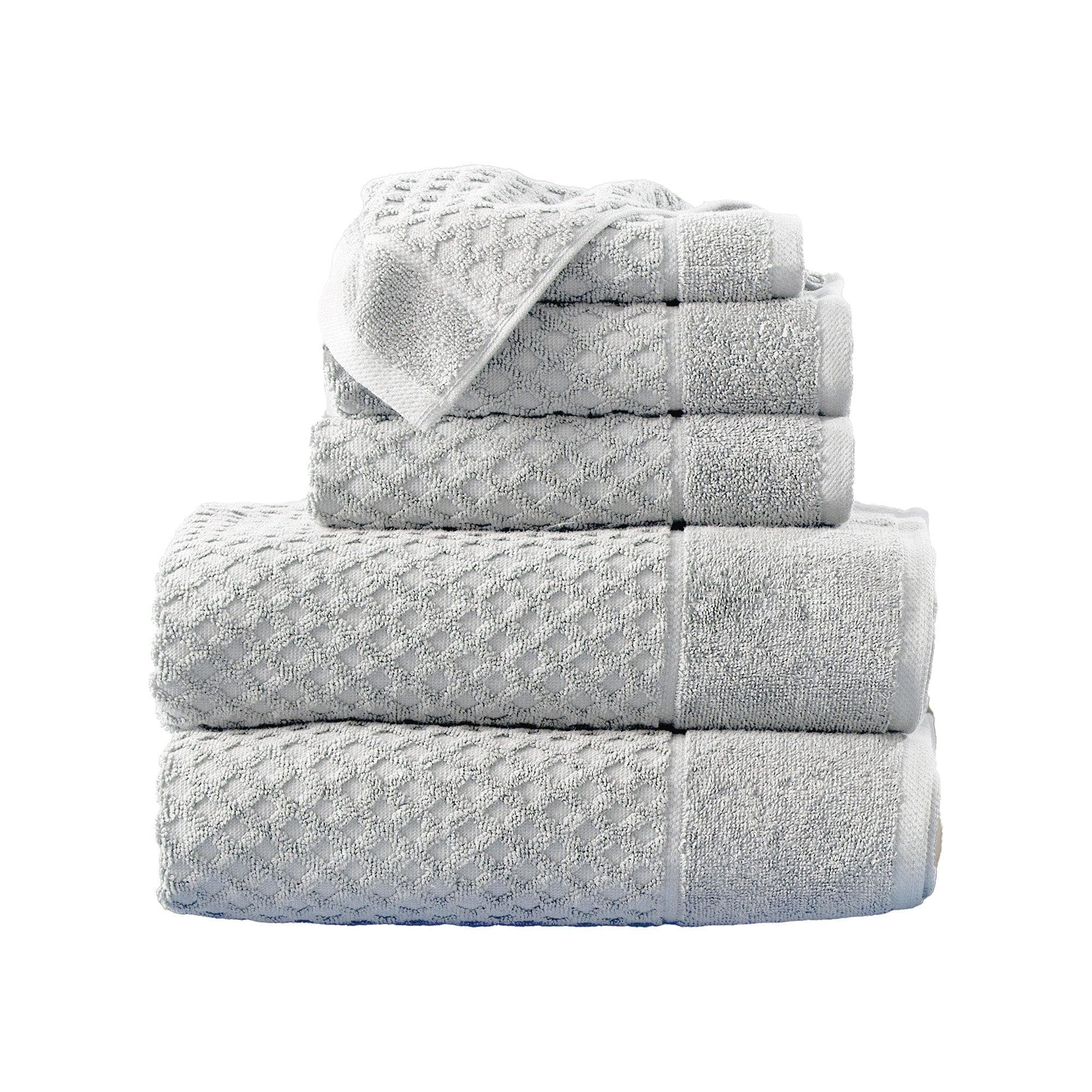 Cotton Diamond Waffle Weave Bath Towel Set - Grayson Collection - Best Buy Furniture