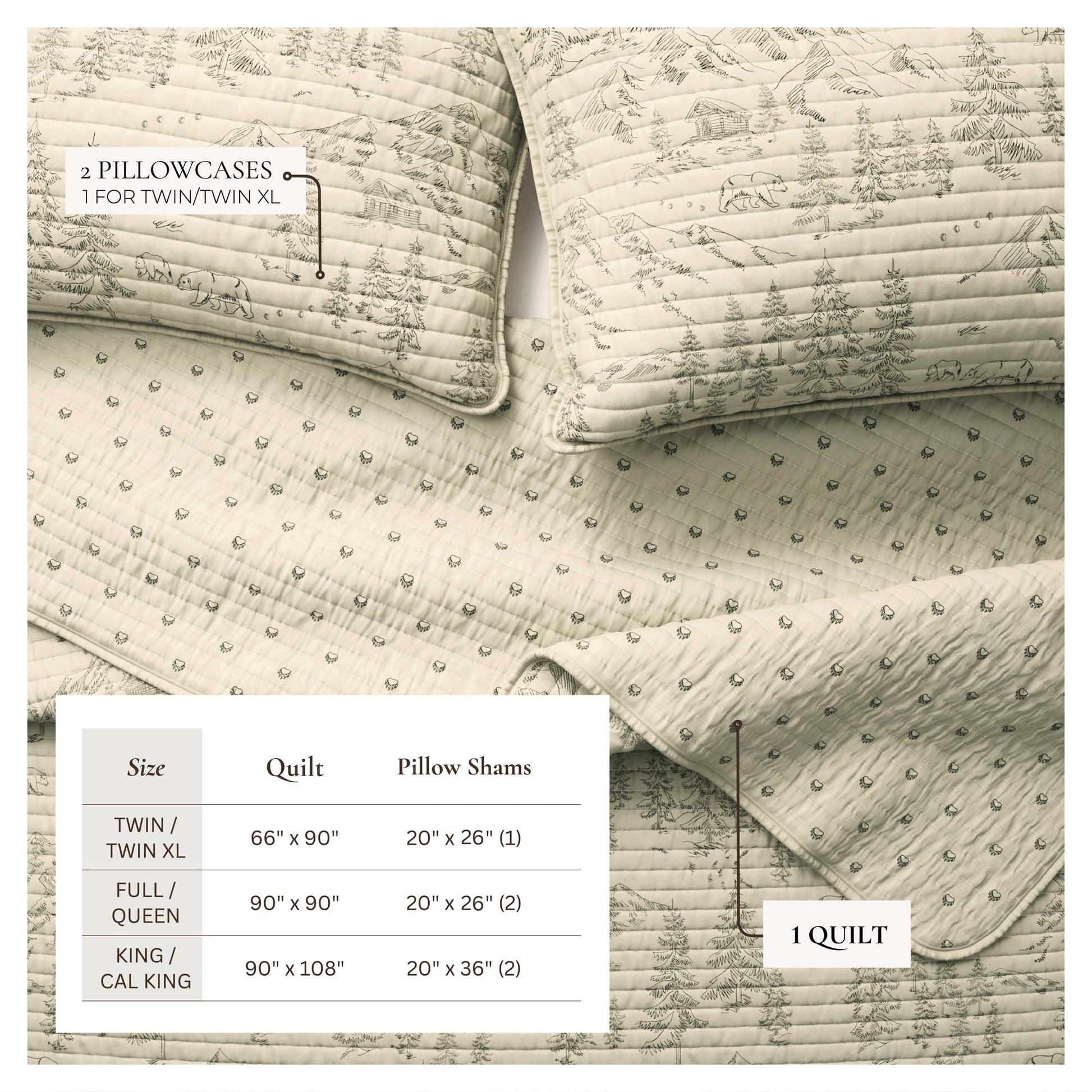 3 Piece Lodge Printed Quilt - Moonlight Ridge - Best Buy Furniture