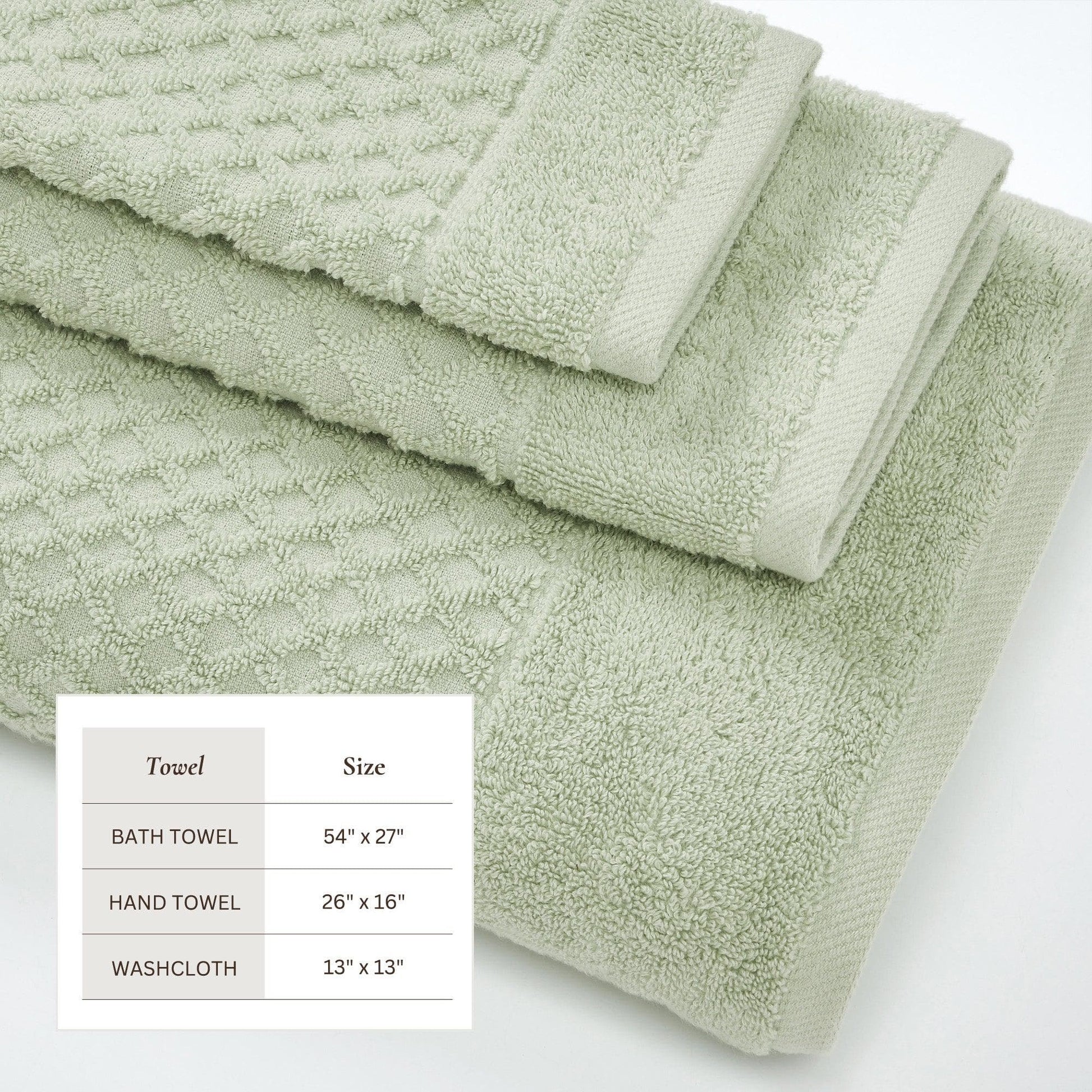 Cotton Diamond Waffle Weave Bath Towel Set - Grayson Collection - Best Buy Furniture