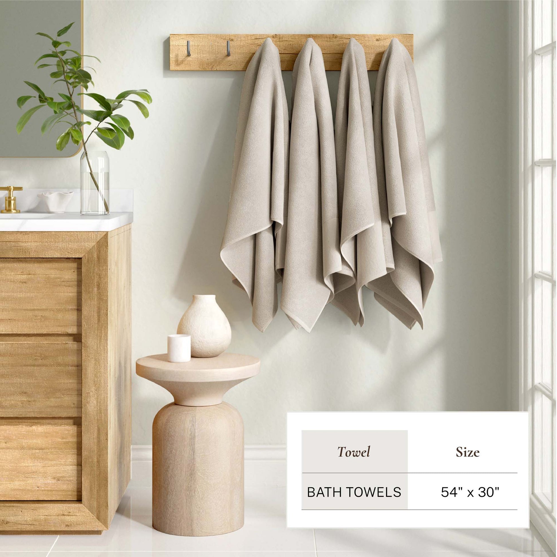 Cotton Linen-Like Border 6-Piece Towel Set - Priya Collection - Best Buy Furniture