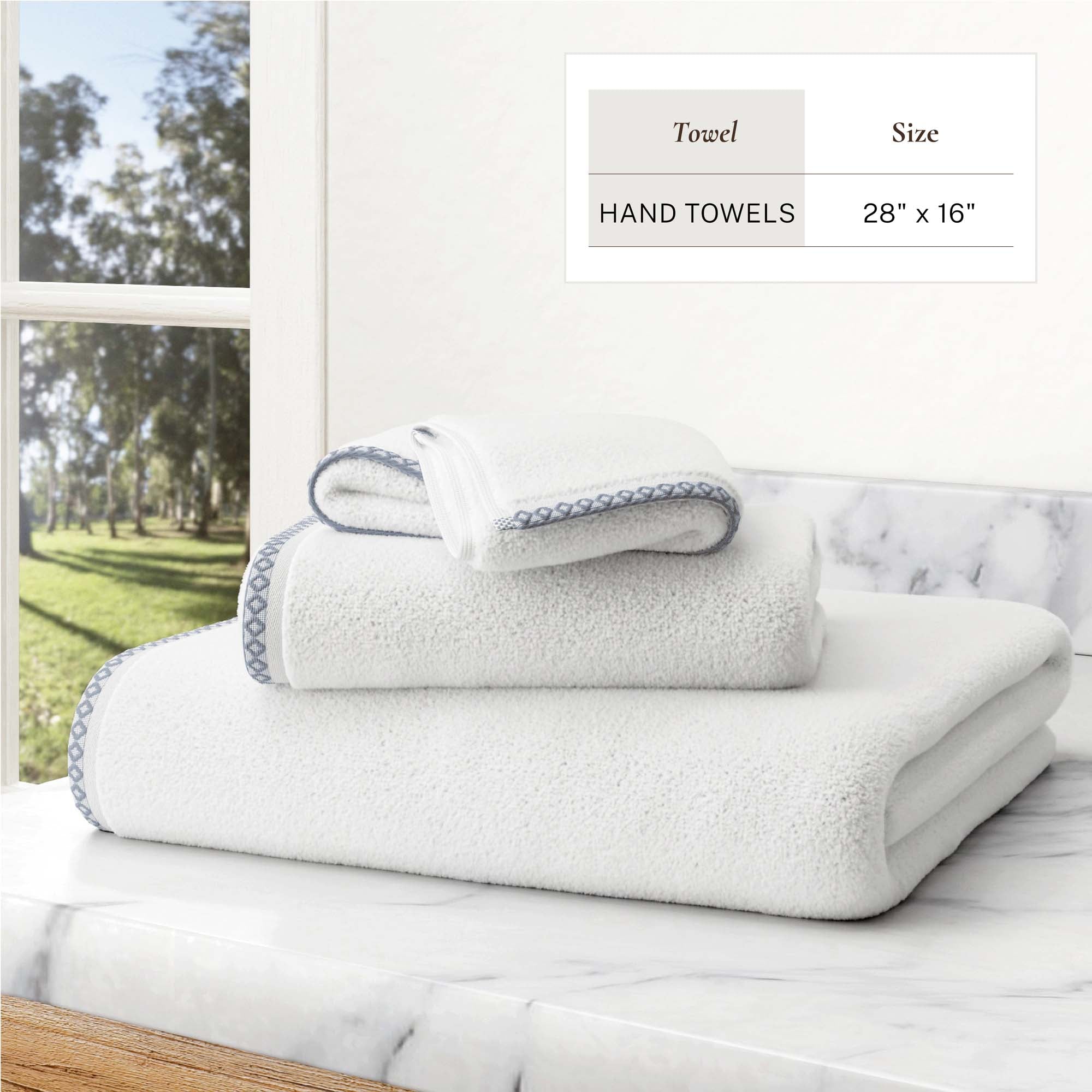 Cotton Border-Stitched 6-Piece Towel Set - Valery Collection - Best Buy Furniture