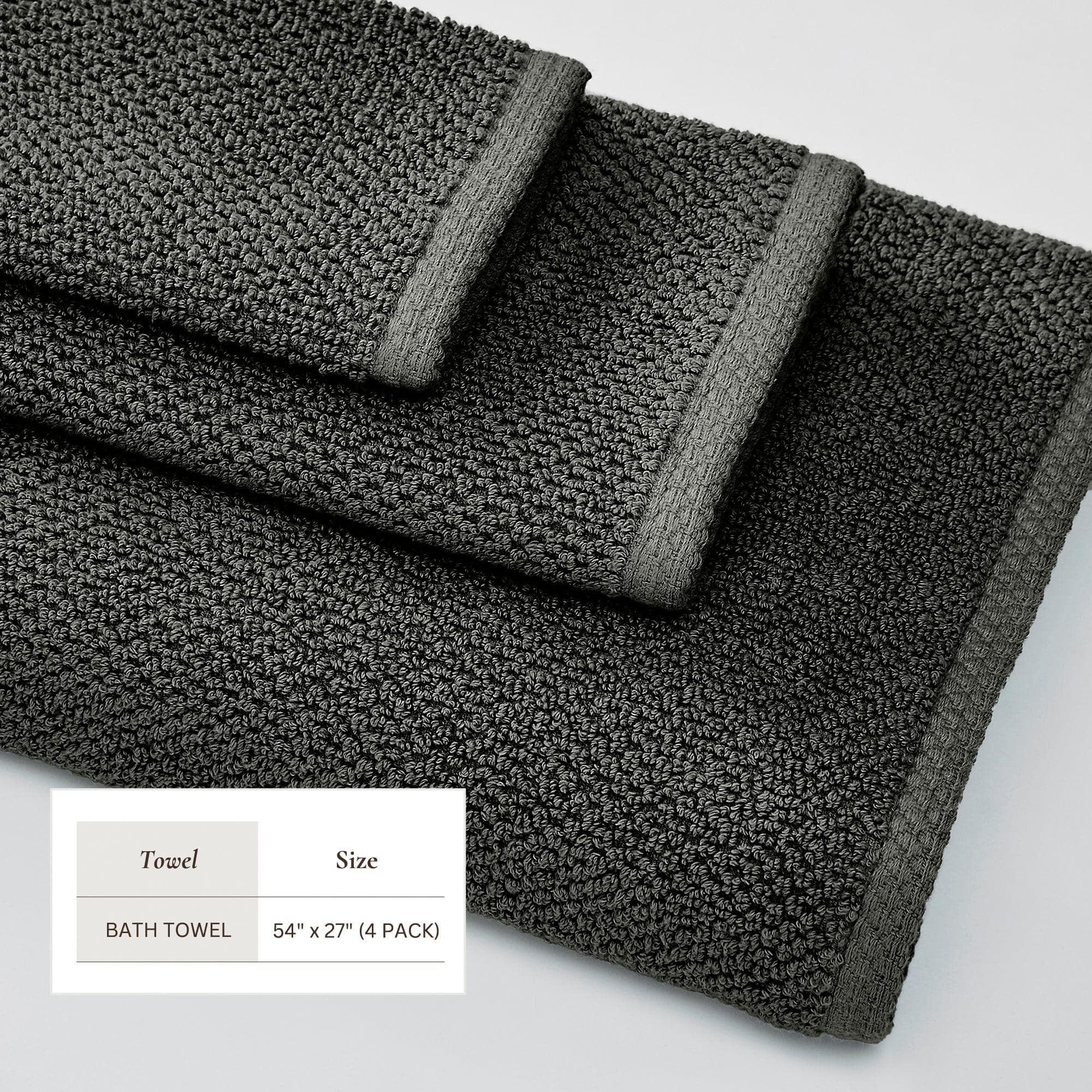 Cotton Textured Bath Towel Set - Acacia Collection - Best Buy Furniture