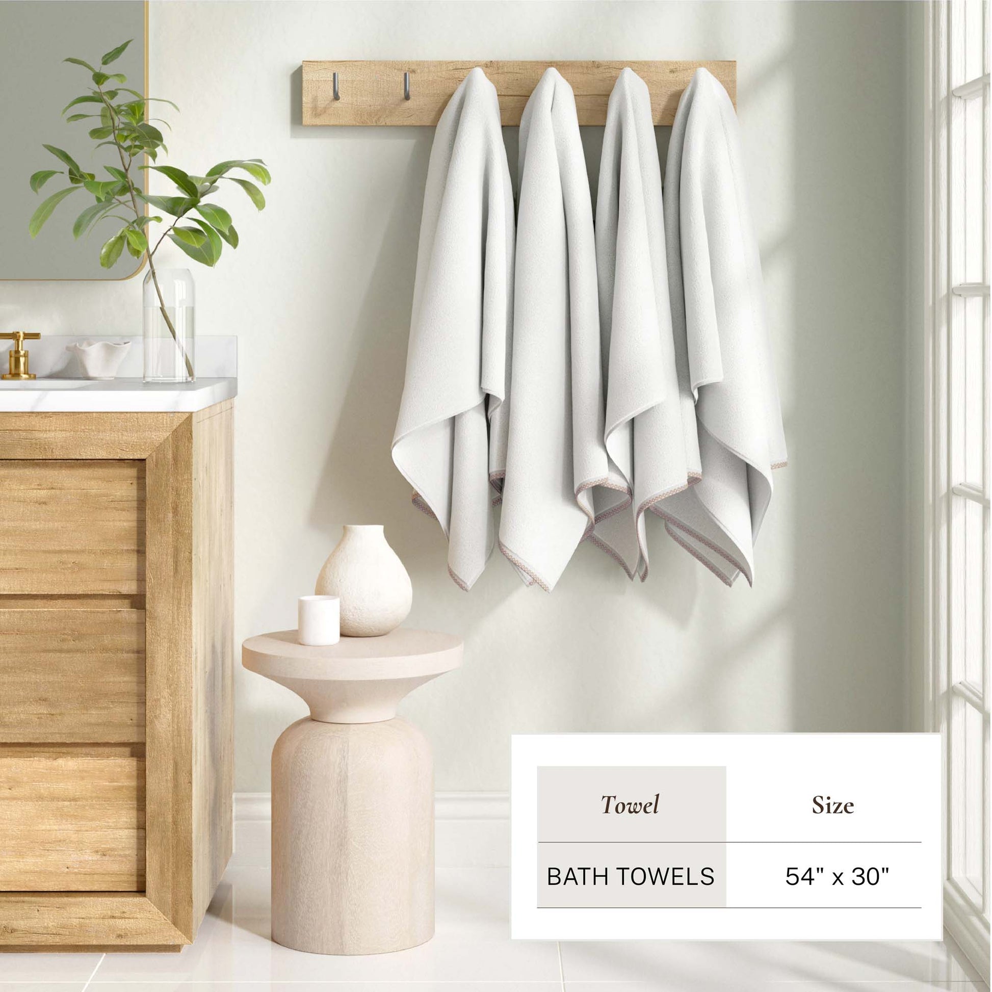 Cotton Border-Stitched 6-Piece Towel Set - Valery Collection - Best Buy Furniture