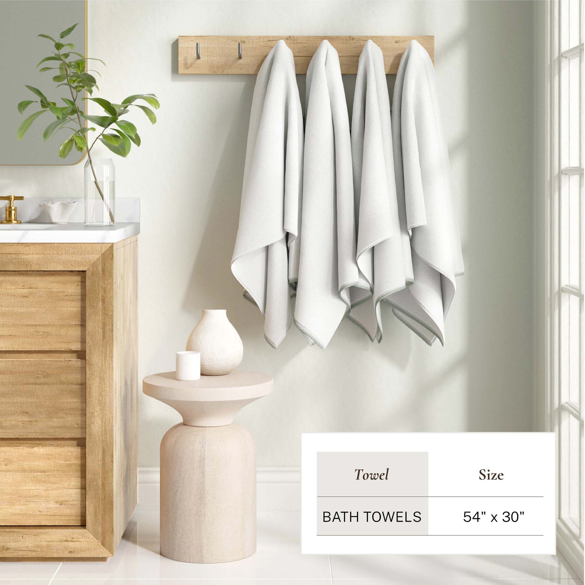 Cotton Border-Stitched 6-Piece Towel Set - Valery Collection - Best Buy Furniture