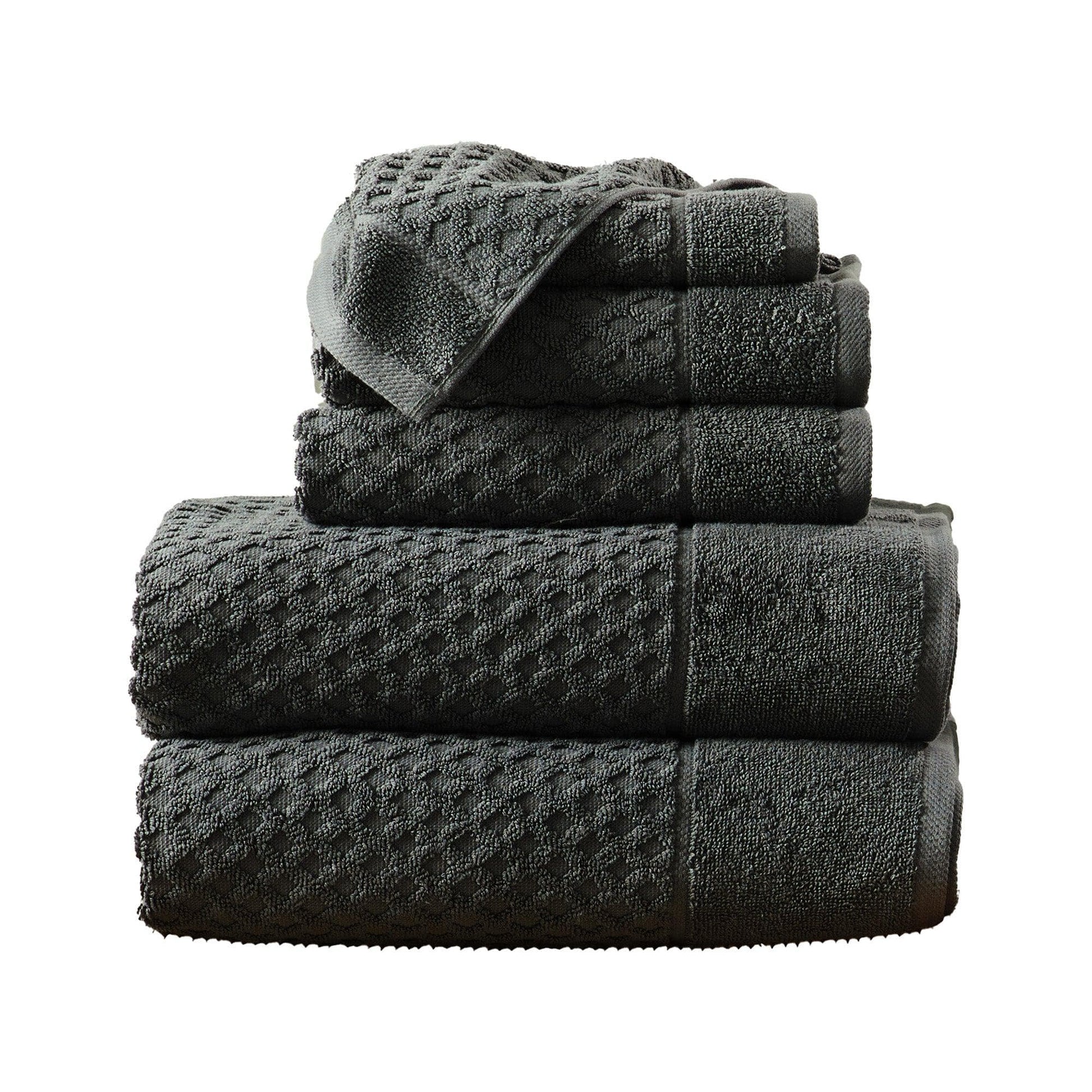 Cotton Diamond Waffle Weave Bath Towel Set - Grayson Collection - Best Buy Furniture