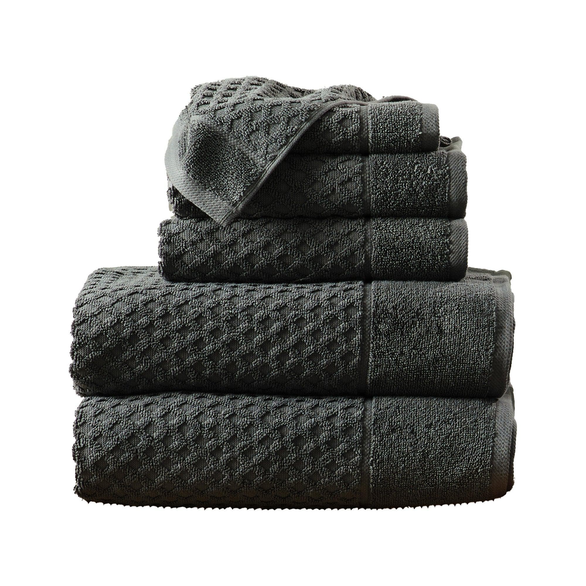 Cotton Diamond Waffle Weave Bath Towel Set - Grayson Collection - Best Buy Furniture