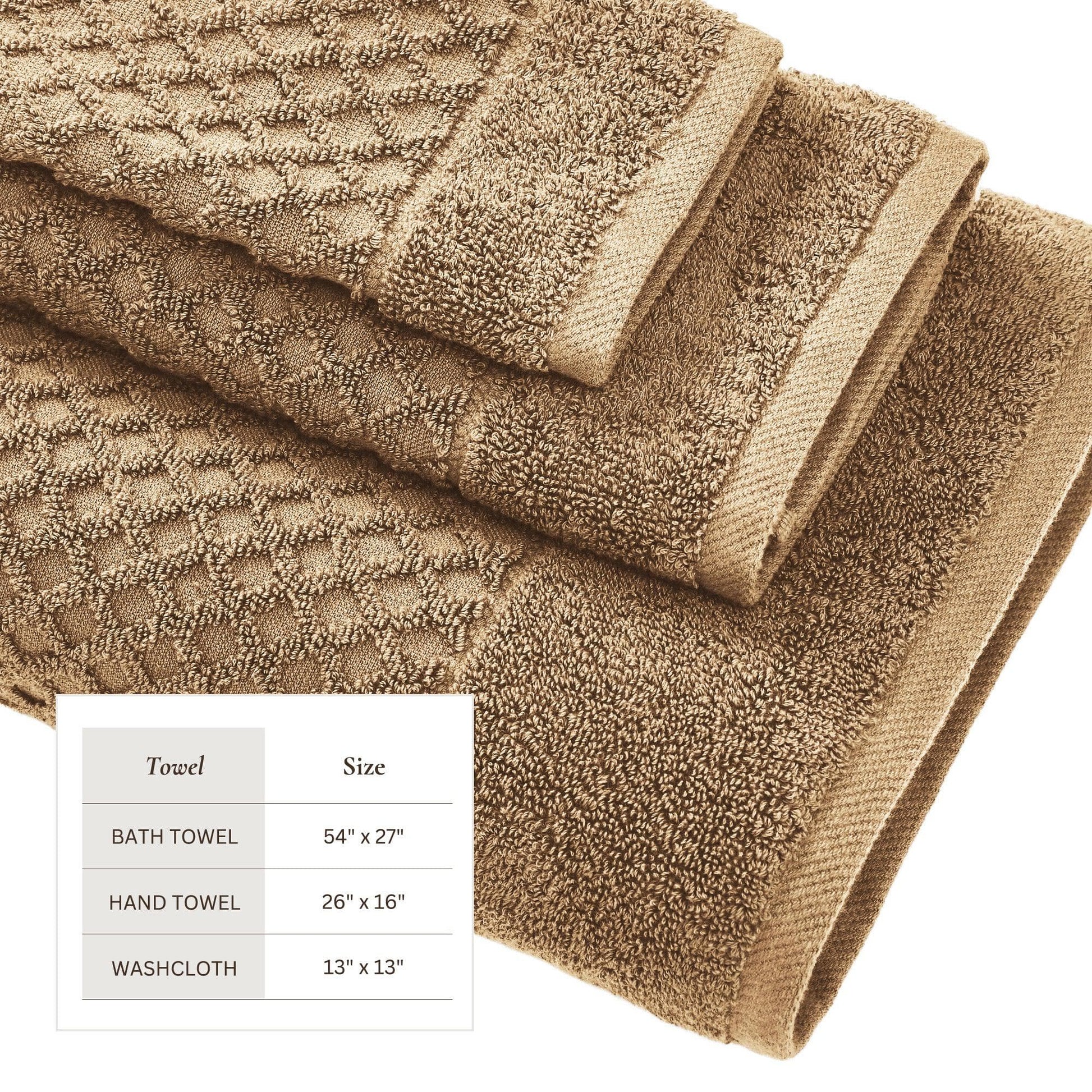 Cotton Diamond Waffle Weave Bath Towel Set - Grayson Collection - Best Buy Furniture