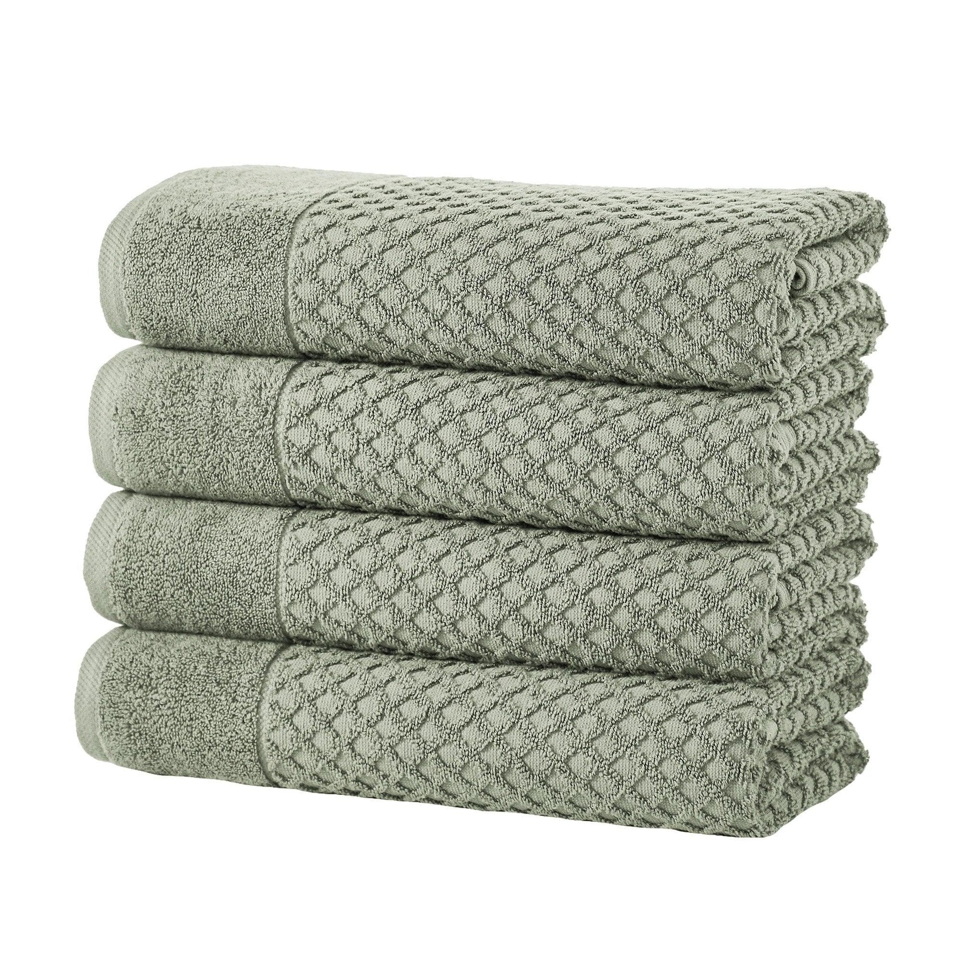 Cotton Diamond Waffle Weave Bath Towel Set - Grayson Collection - Best Buy Furniture
